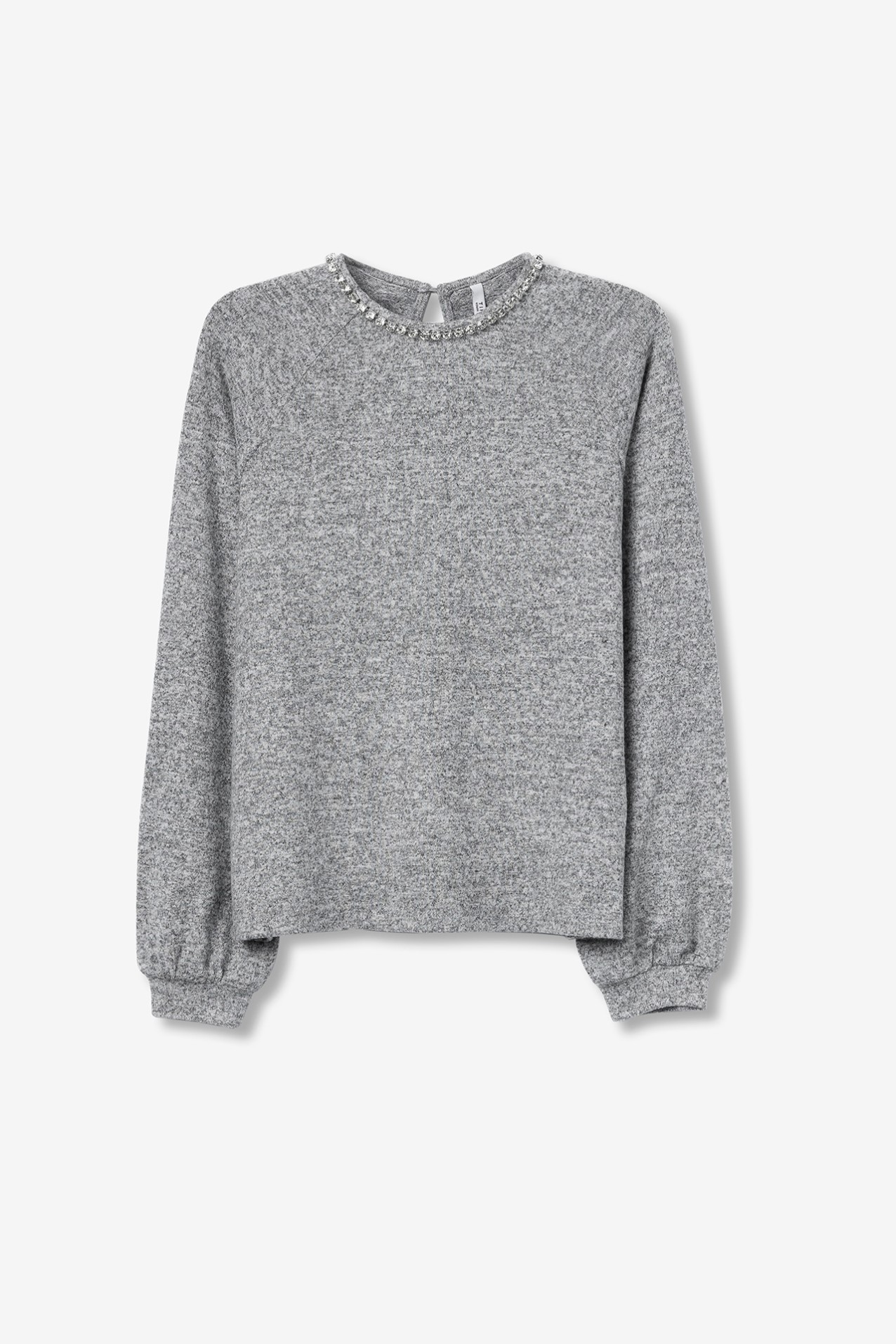 Grey Melange Long Sleeve Tee