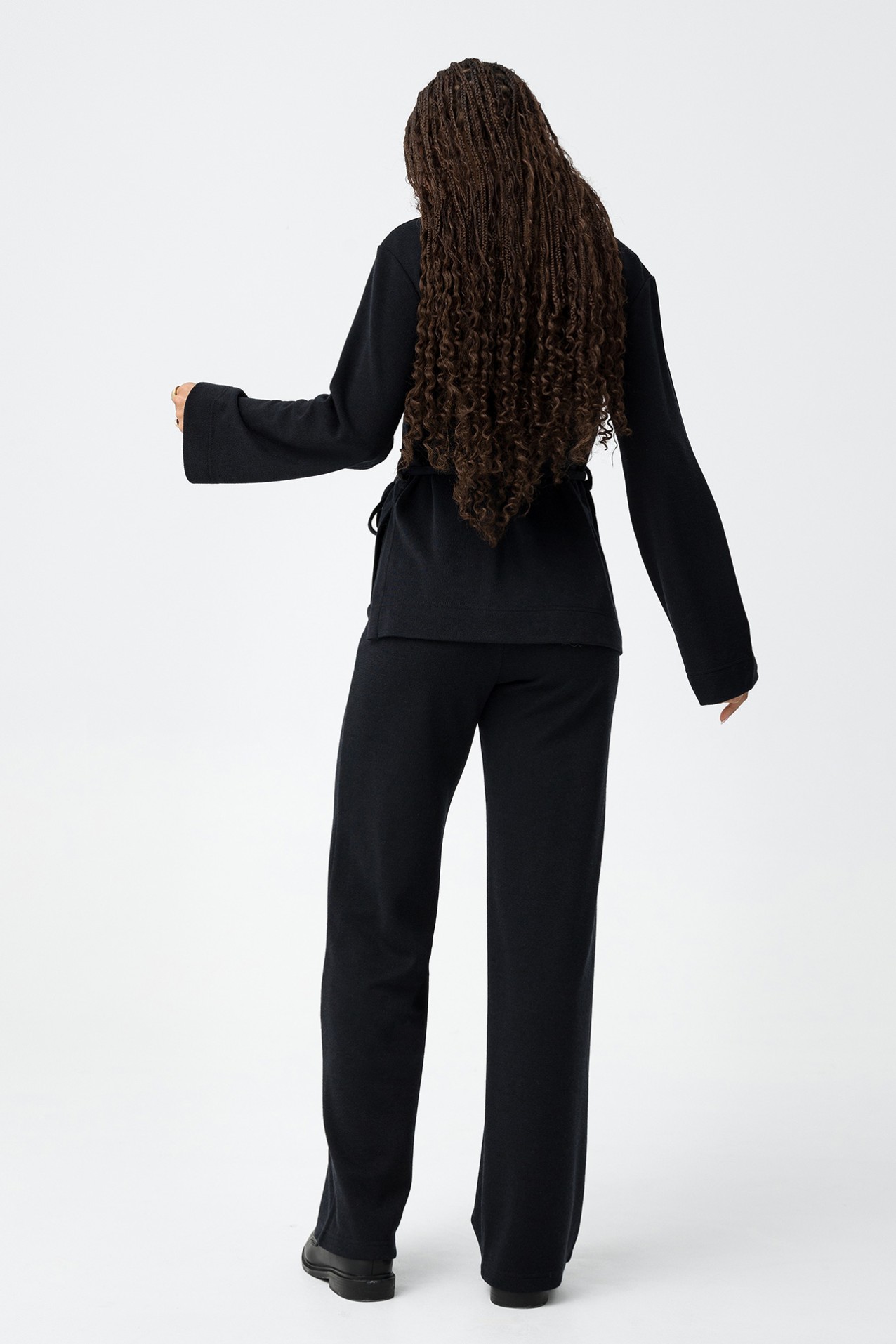 Black Straight-Leg Trousers