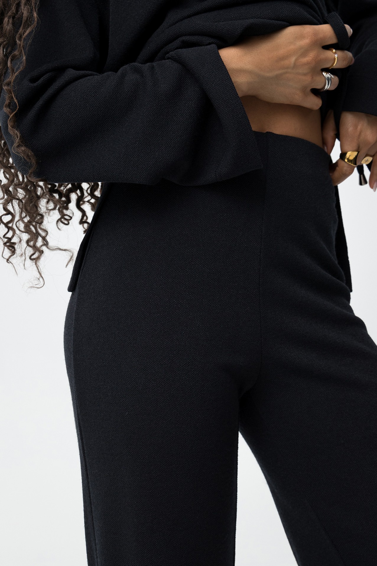 Black Straight-Leg Trousers