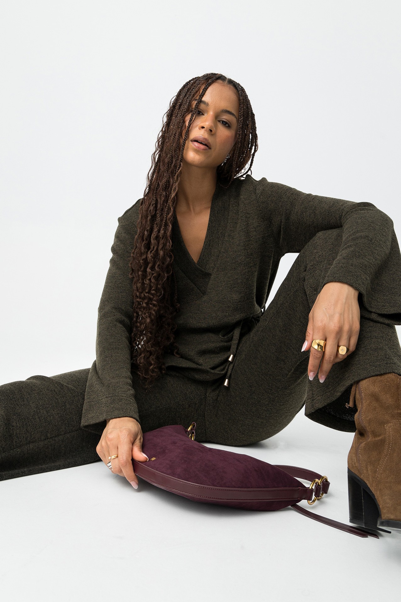 Dark Green Straight Pants