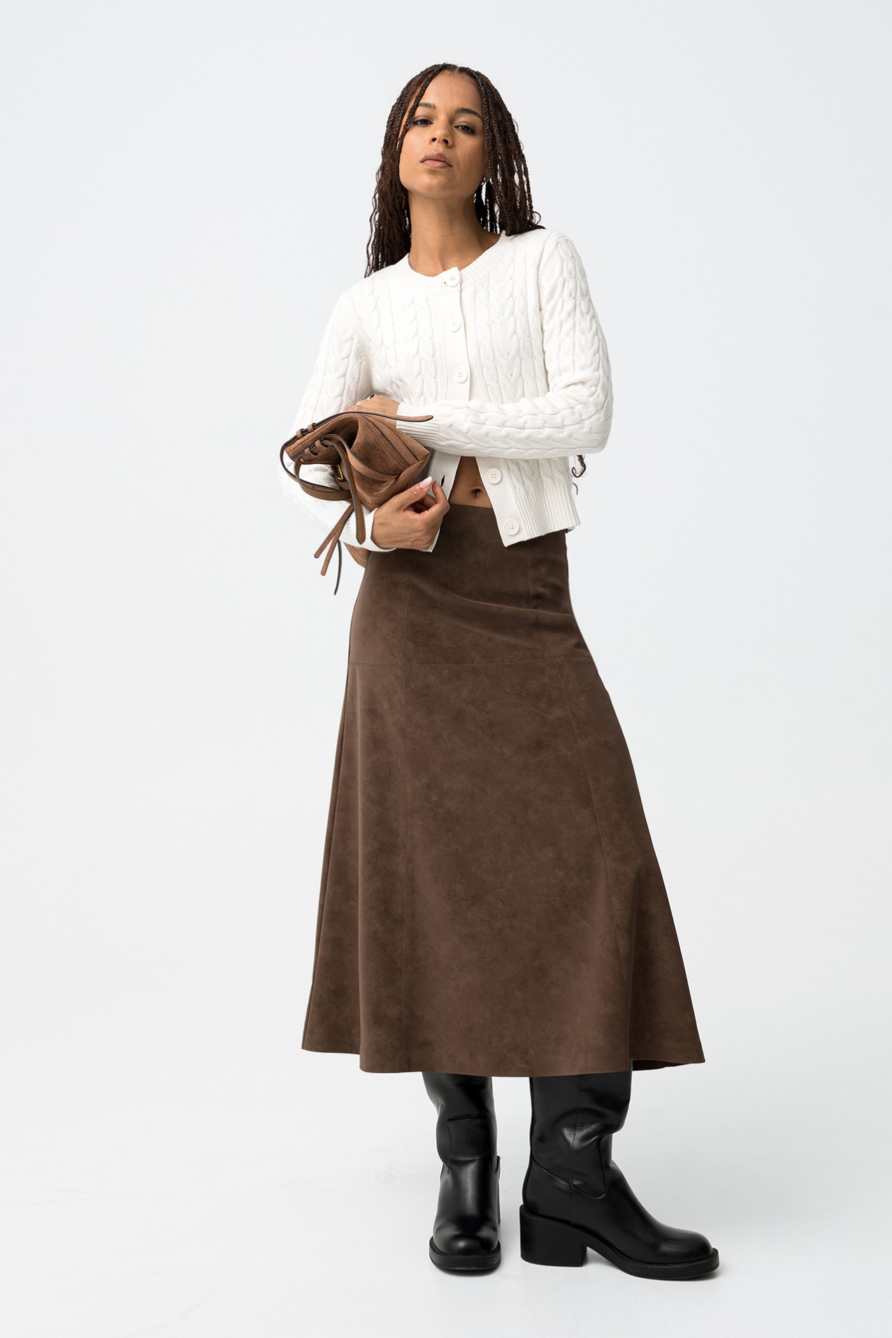 Slim Cable Knit Cardigan