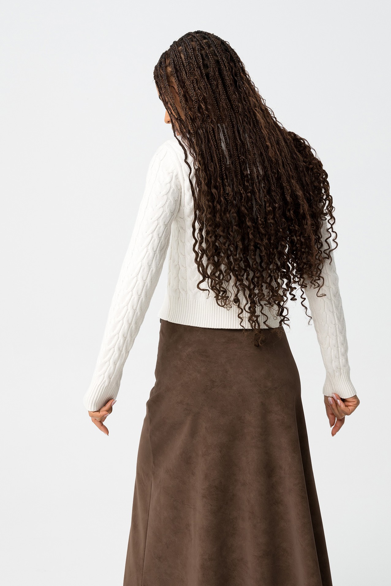 Slim Cable Knit Cardigan