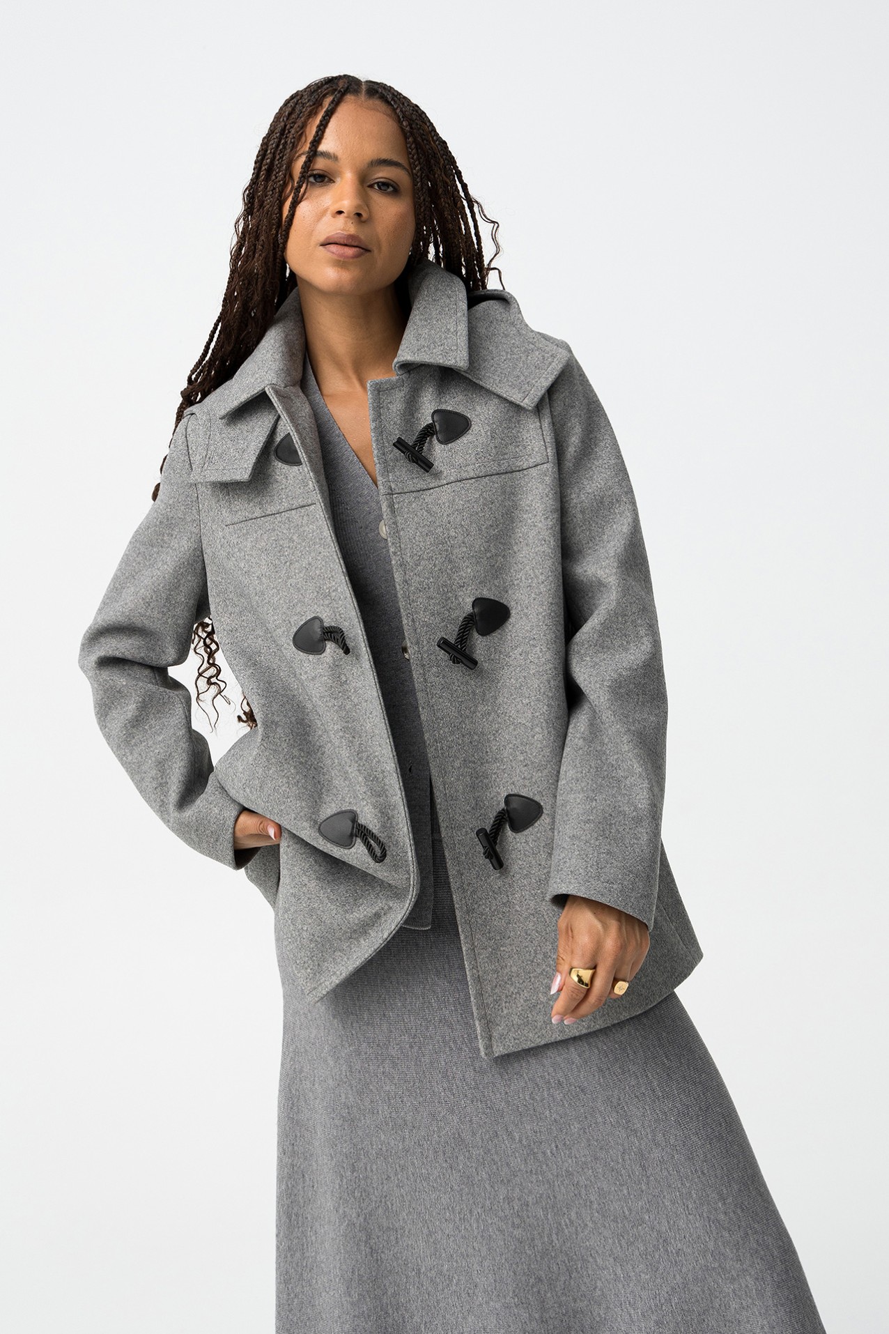 Coat with Removable Hood