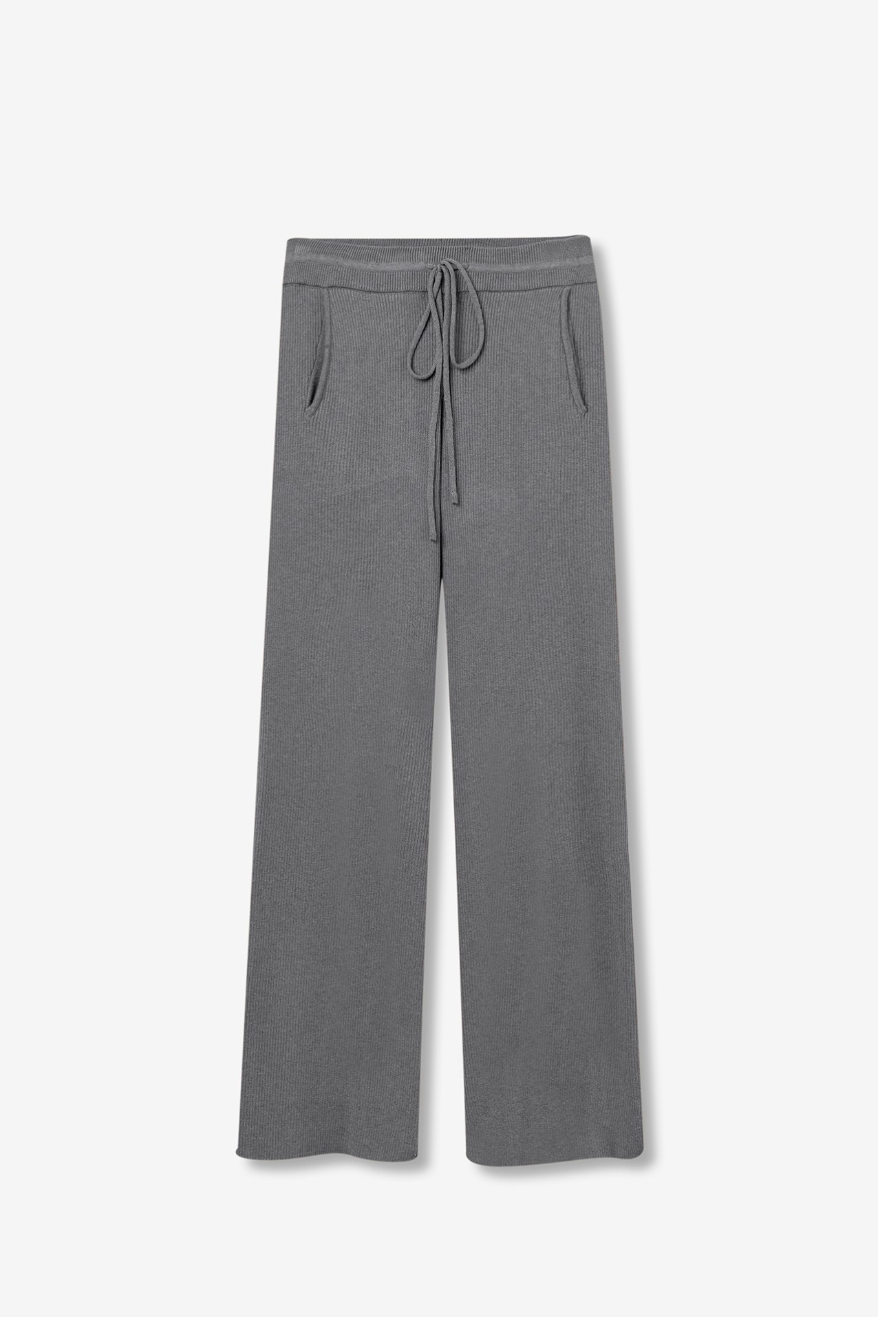 Straight Ribbed Knit Pants