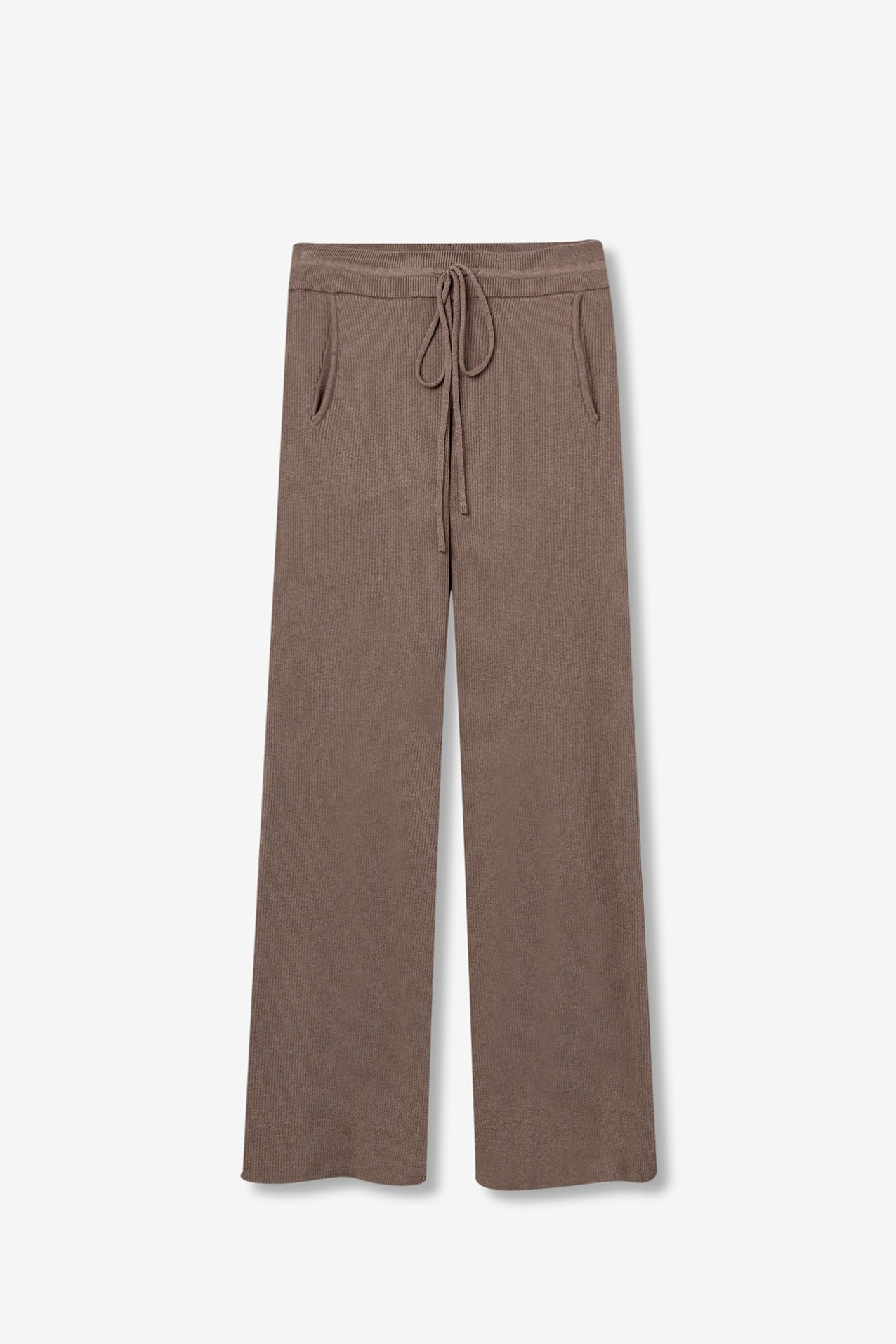 Straight Ribbed Knit Pants