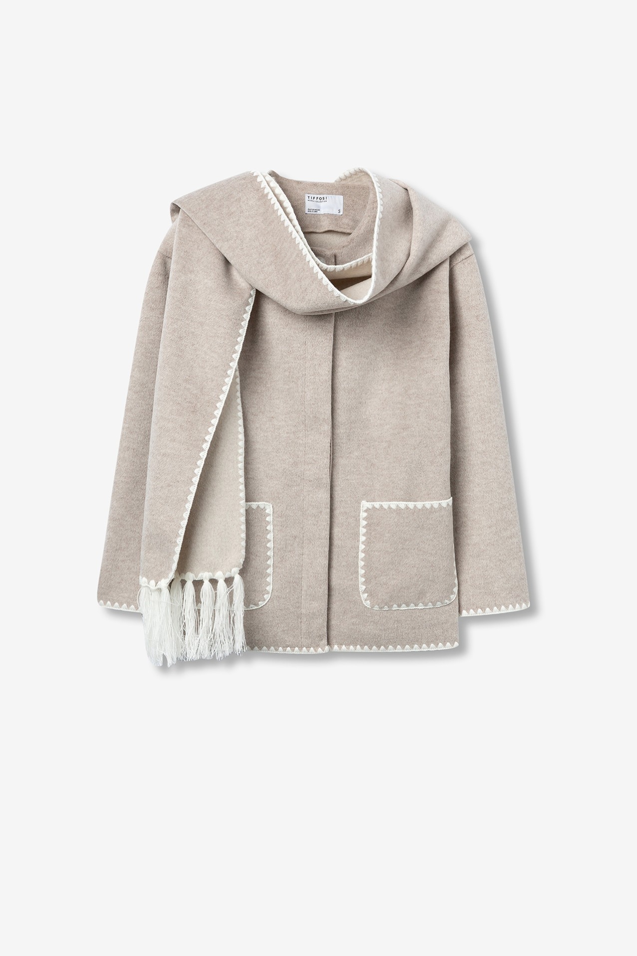 Coat with Detachable Scarf