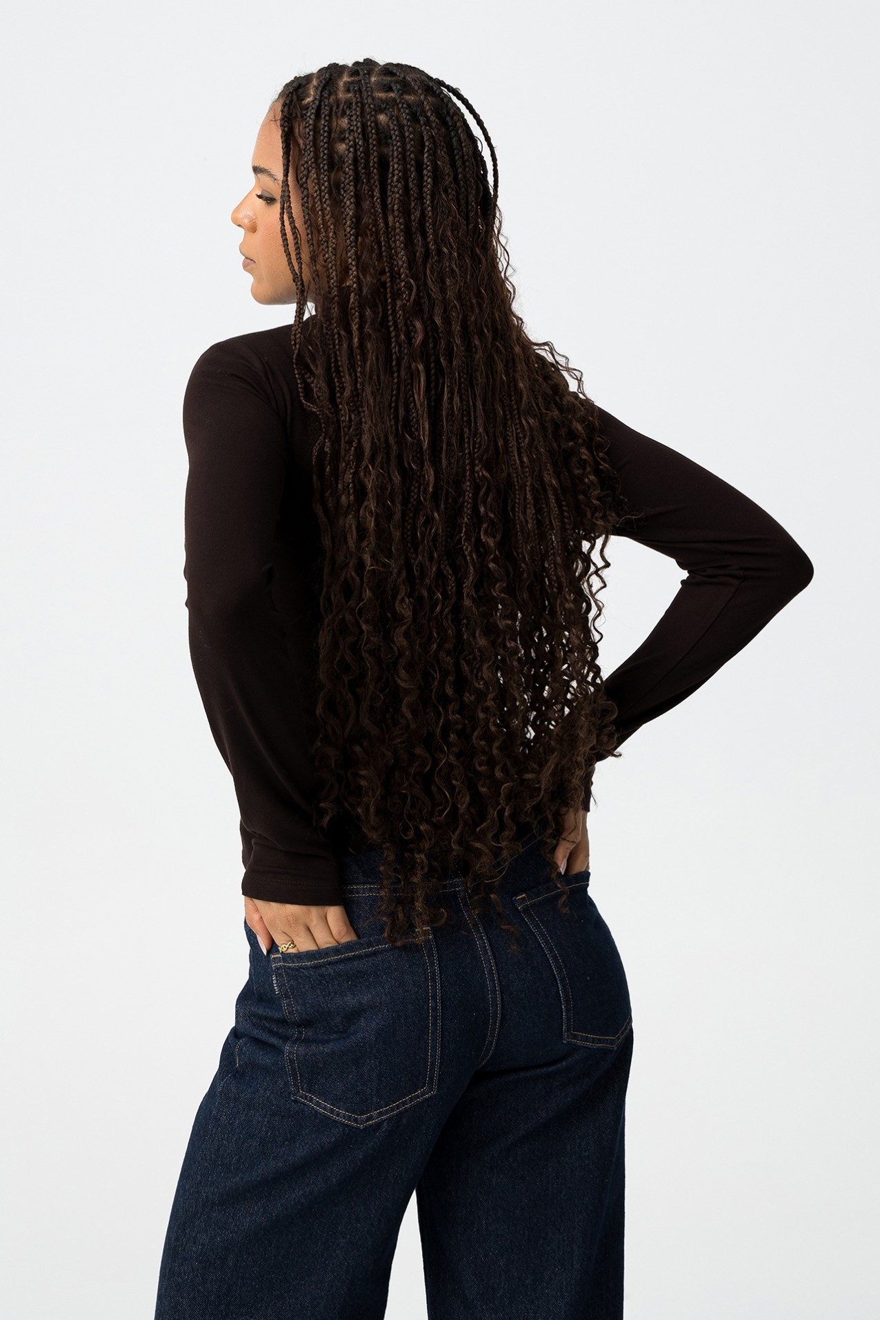 Camiseta marrn ajustada