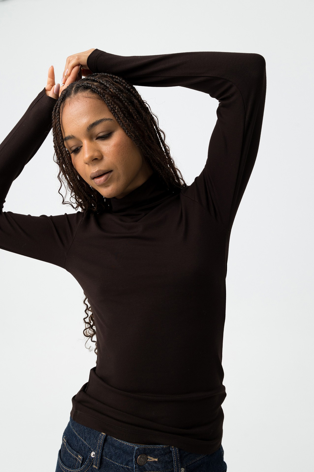 Camiseta marrn ajustada