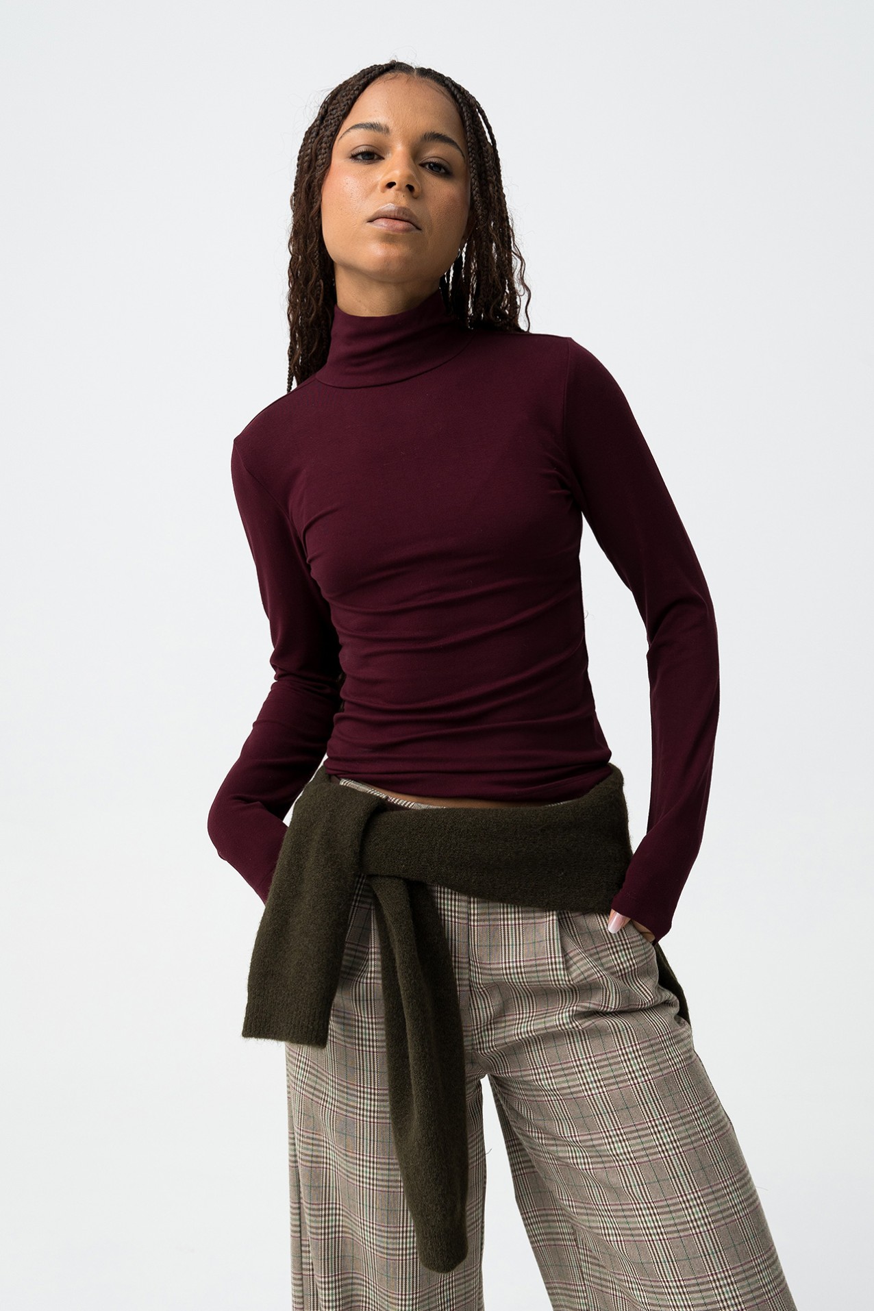 Camiseta ajustada burdeos