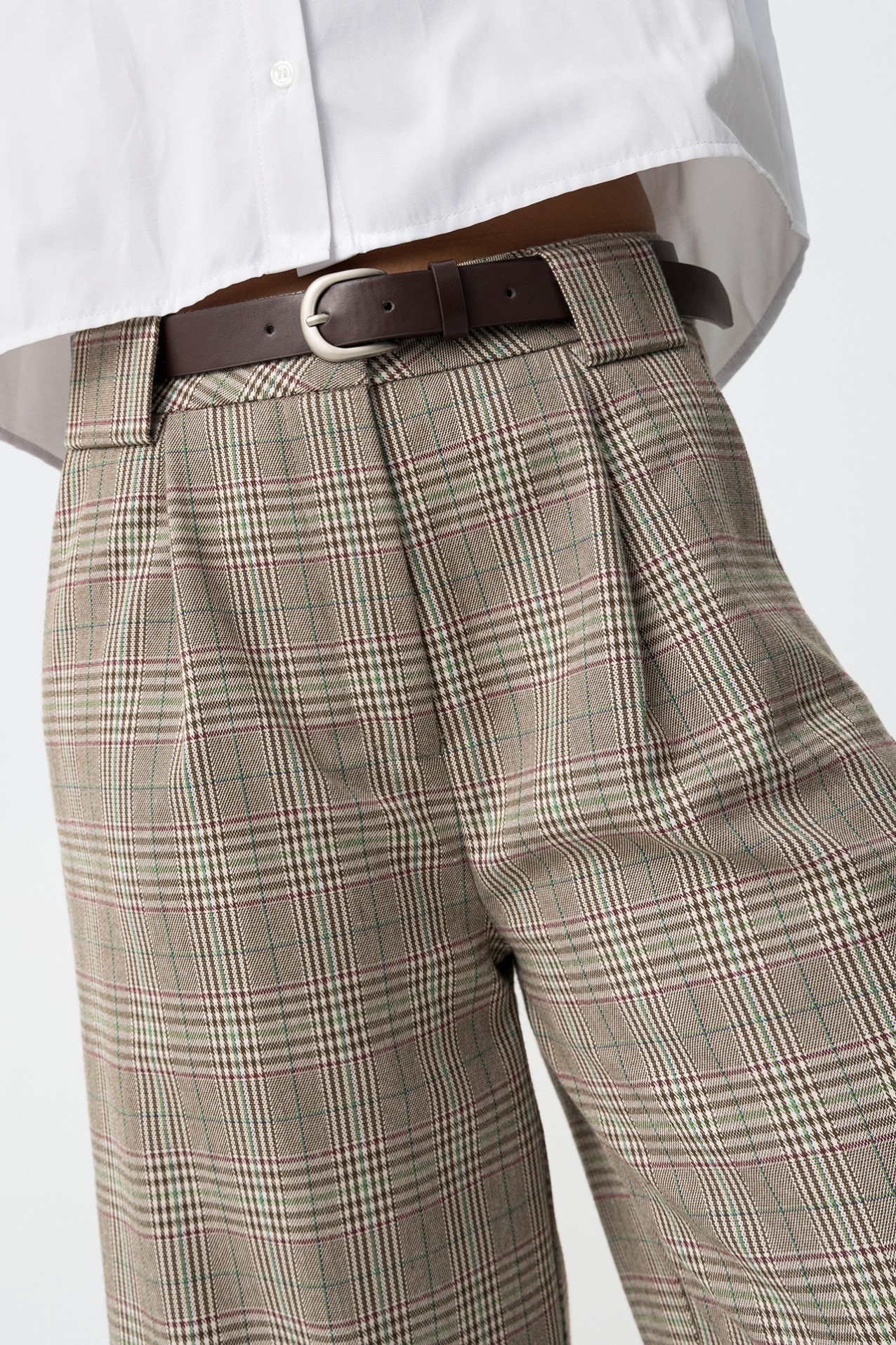 Pantalones anchos a cuadros