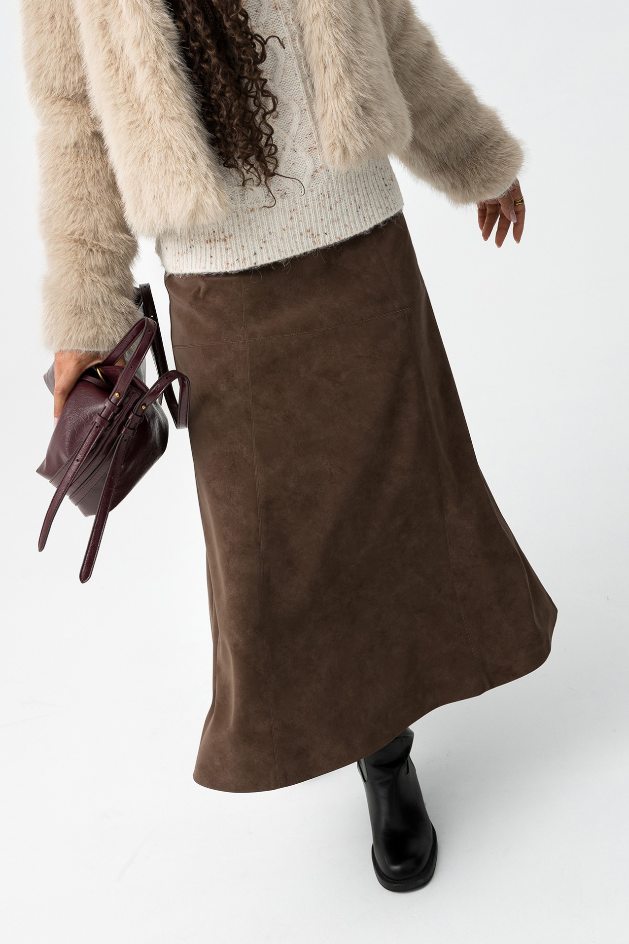 Brown Midi Skirt