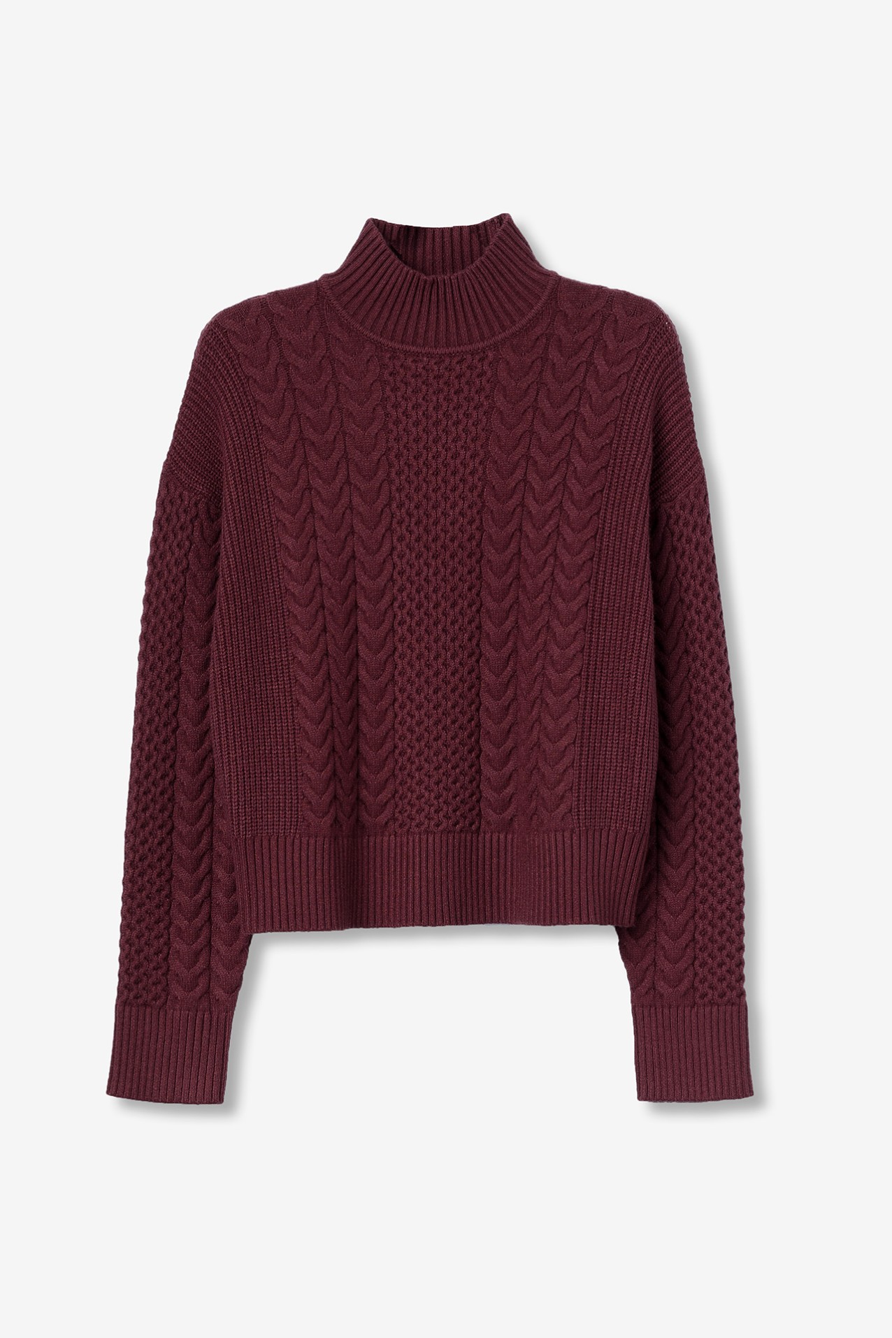 Camisola tricotada burdeos