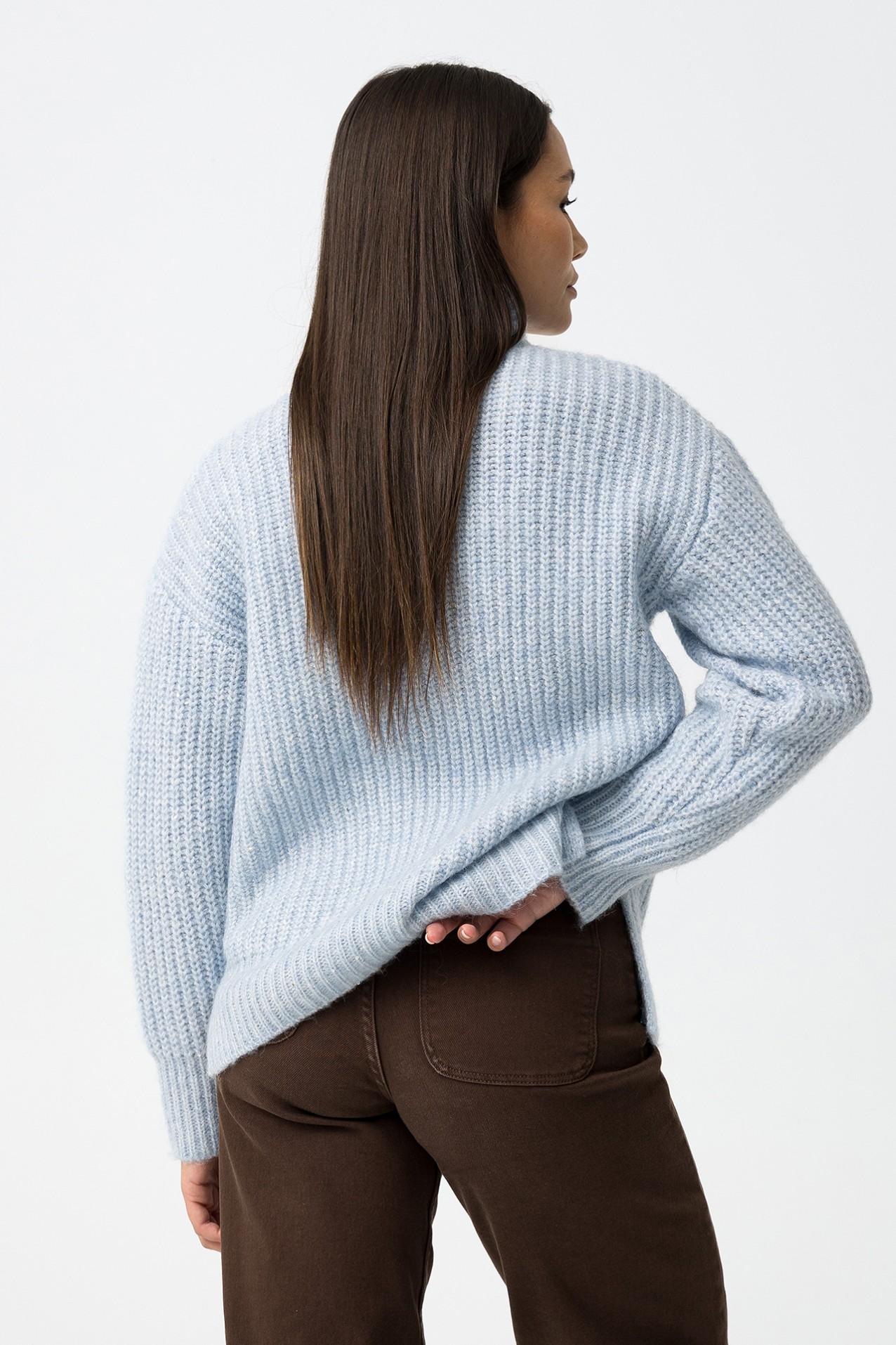High Neck Sweater with Wool