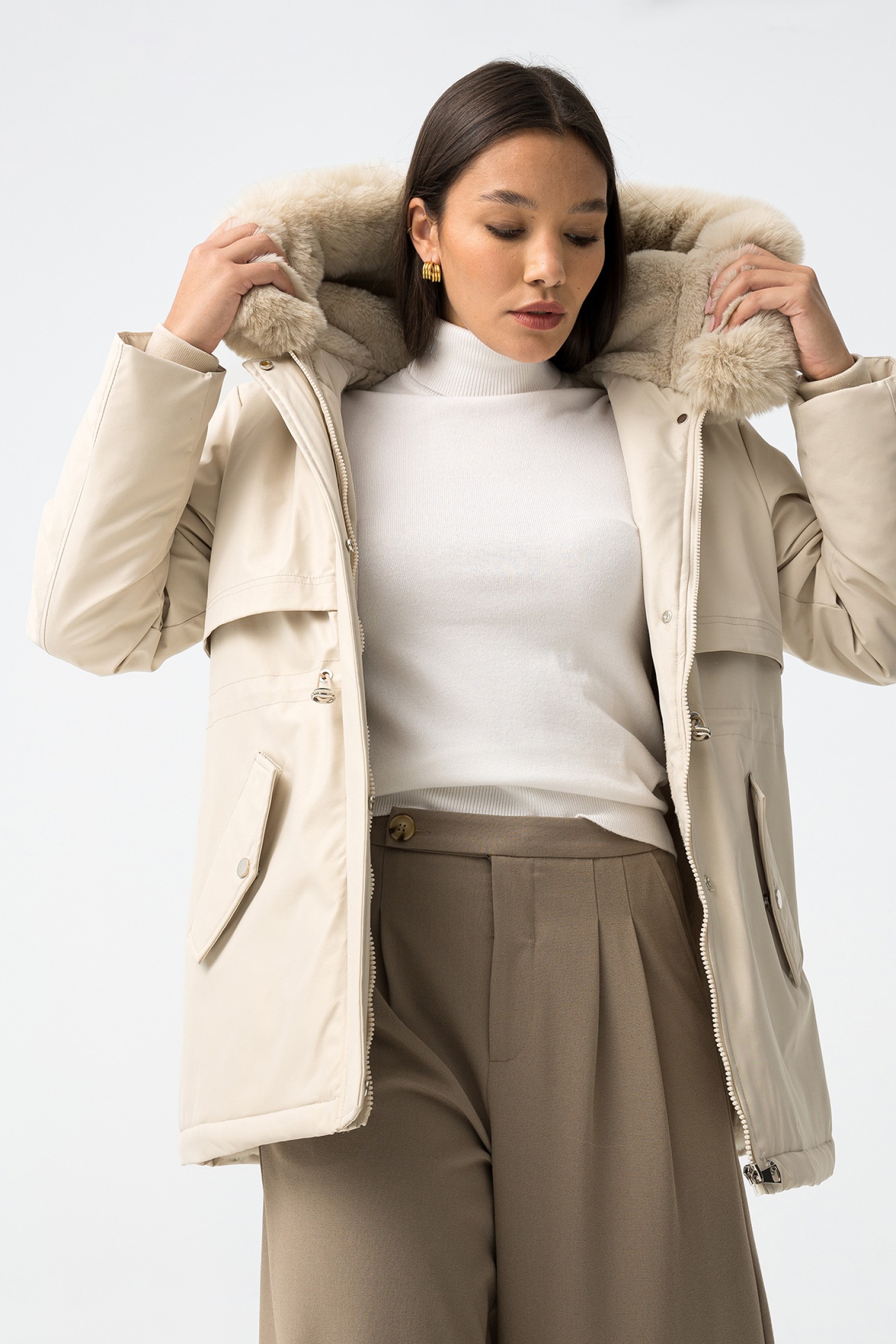 Water-Resistant Quilted Coat