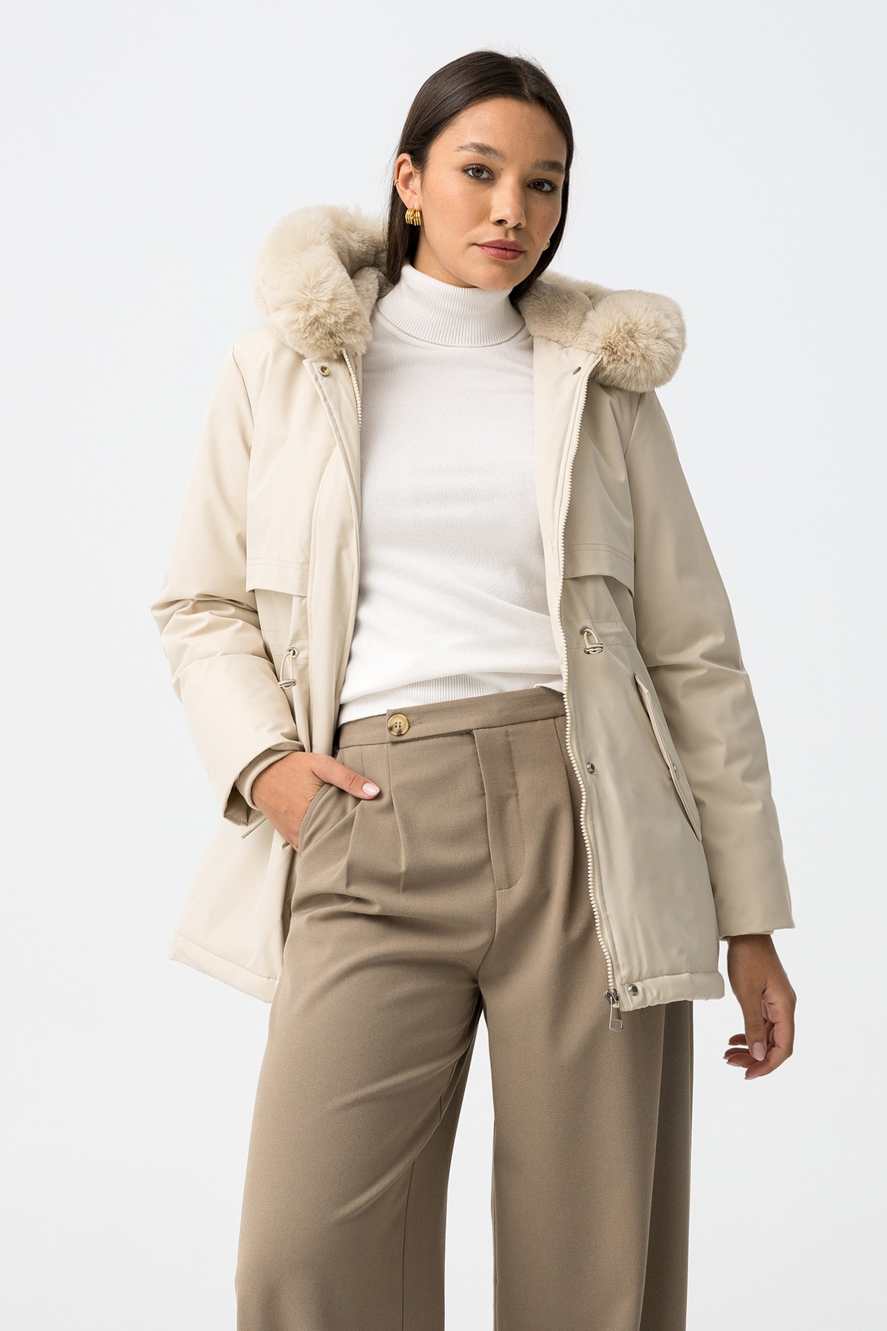Water-Resistant Quilted Coat