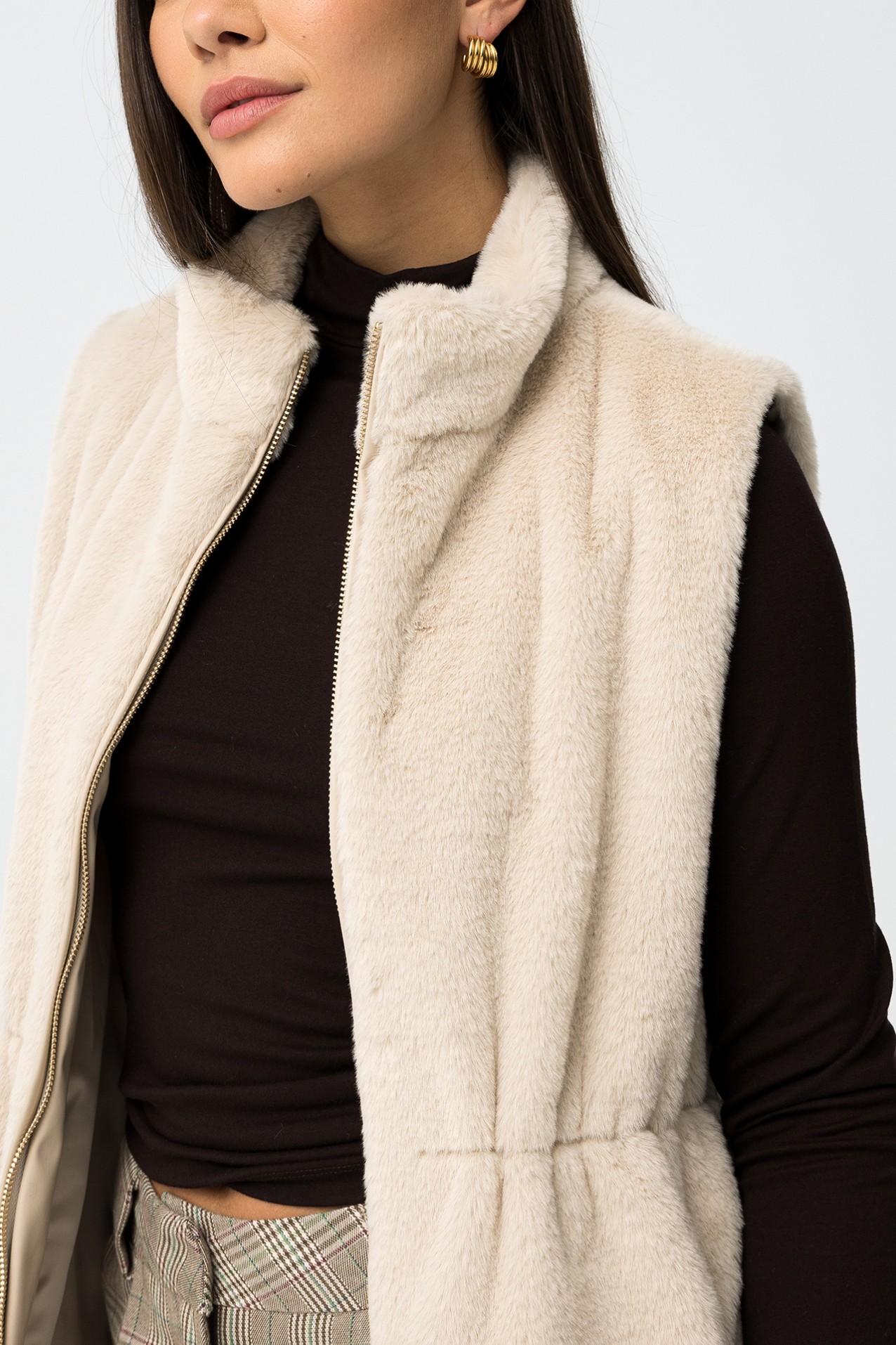 Beige Relaxed Fit Vest