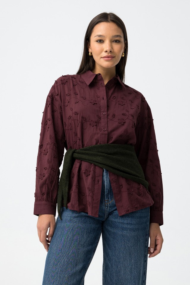 Burgundy Long Sleeve Shirt