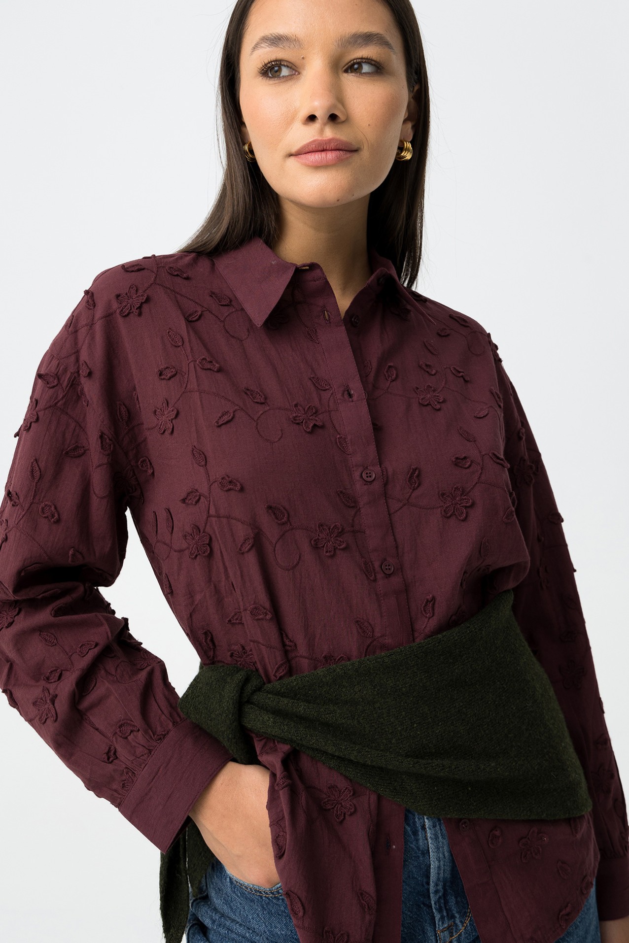 Burgundy Long Sleeve Shirt