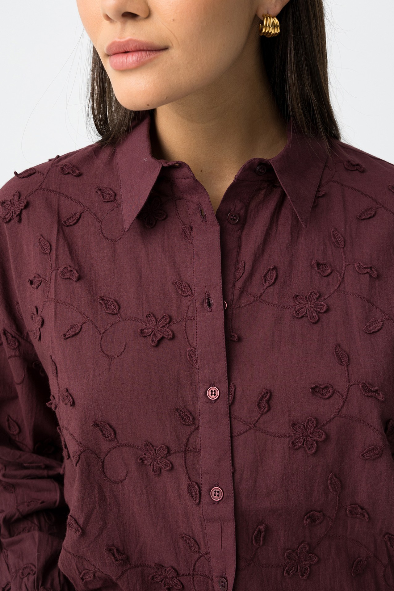 Burgundy Long Sleeve Shirt