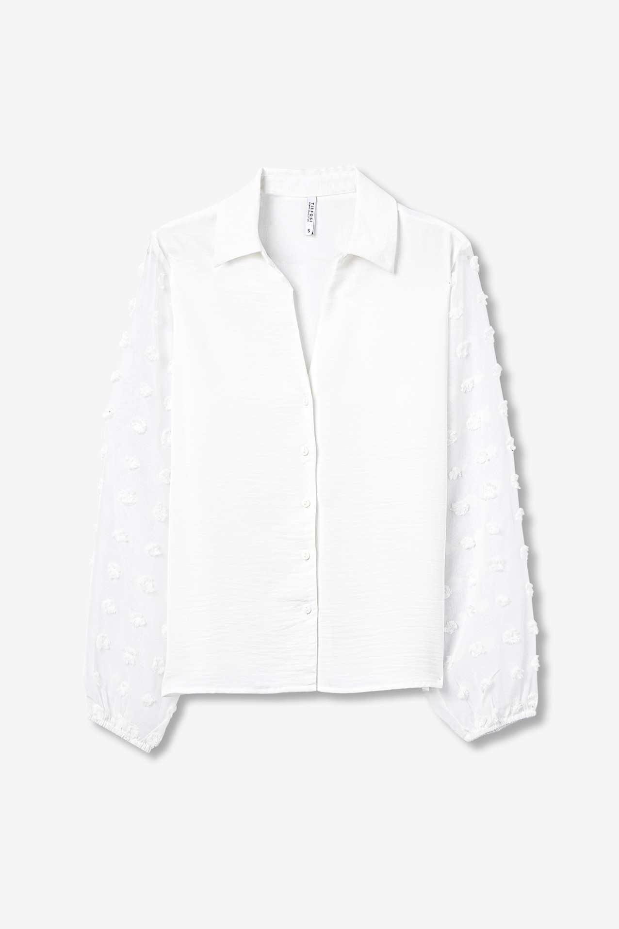 Shirt with Embroidered Balloon Sleeves