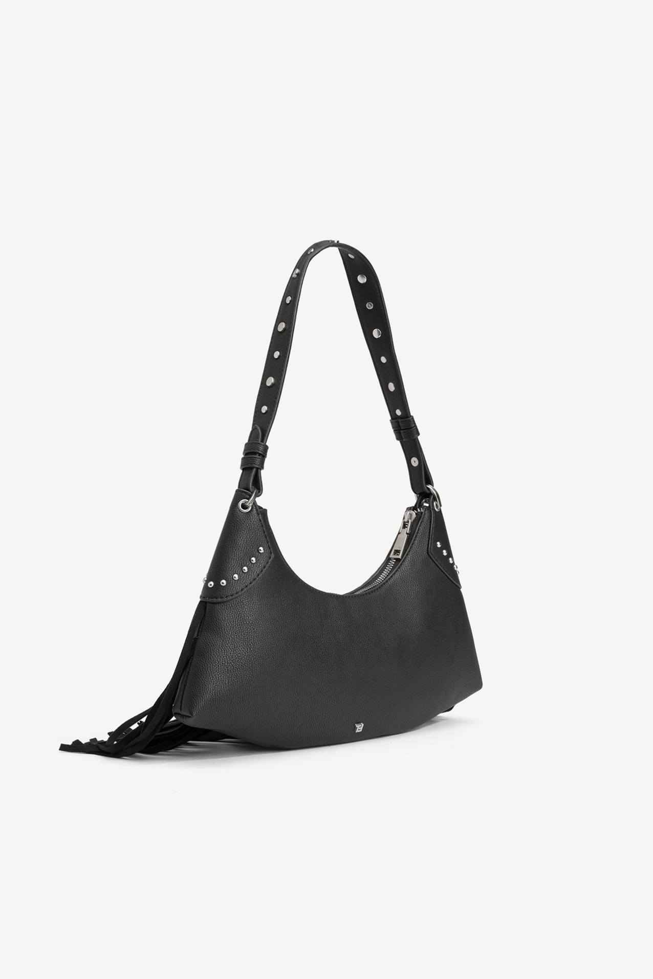 Carteira preta com franjas