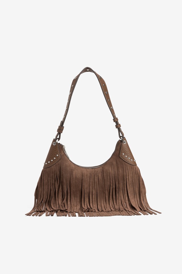 Dark Brown Fringe Bag