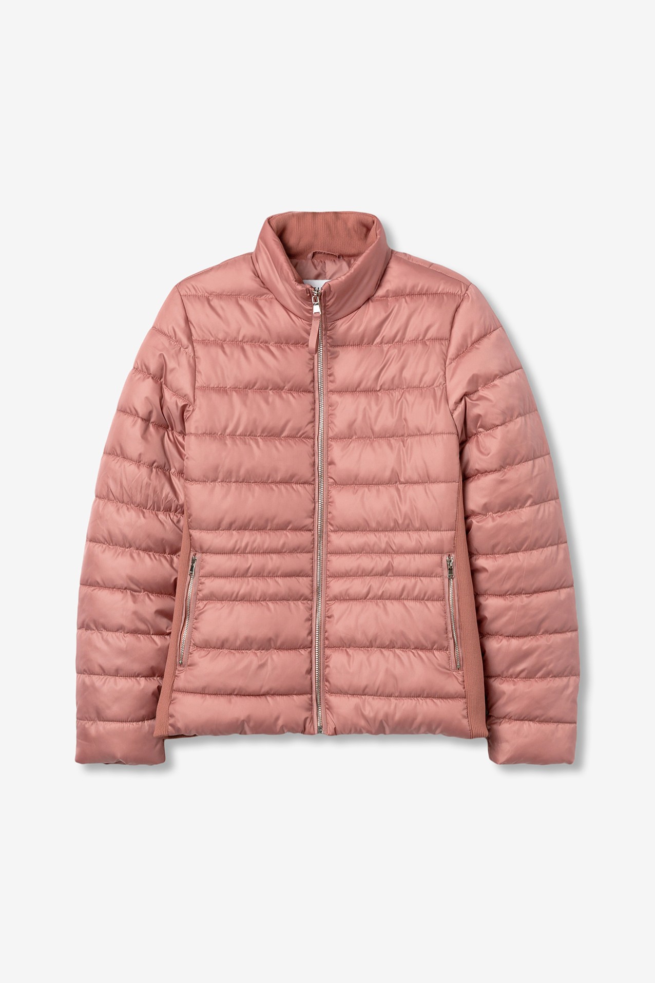 Casaco acolchoado rosa feminino