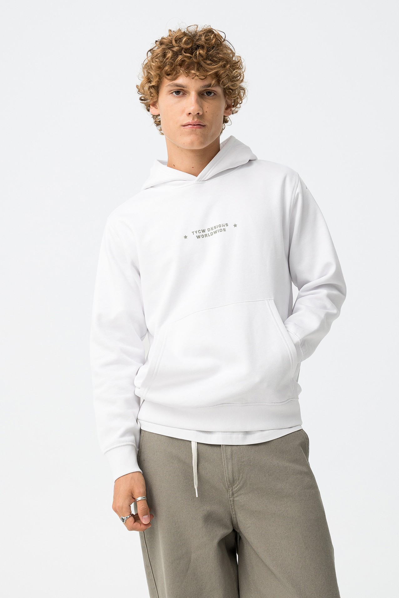 White Hoodie with Print