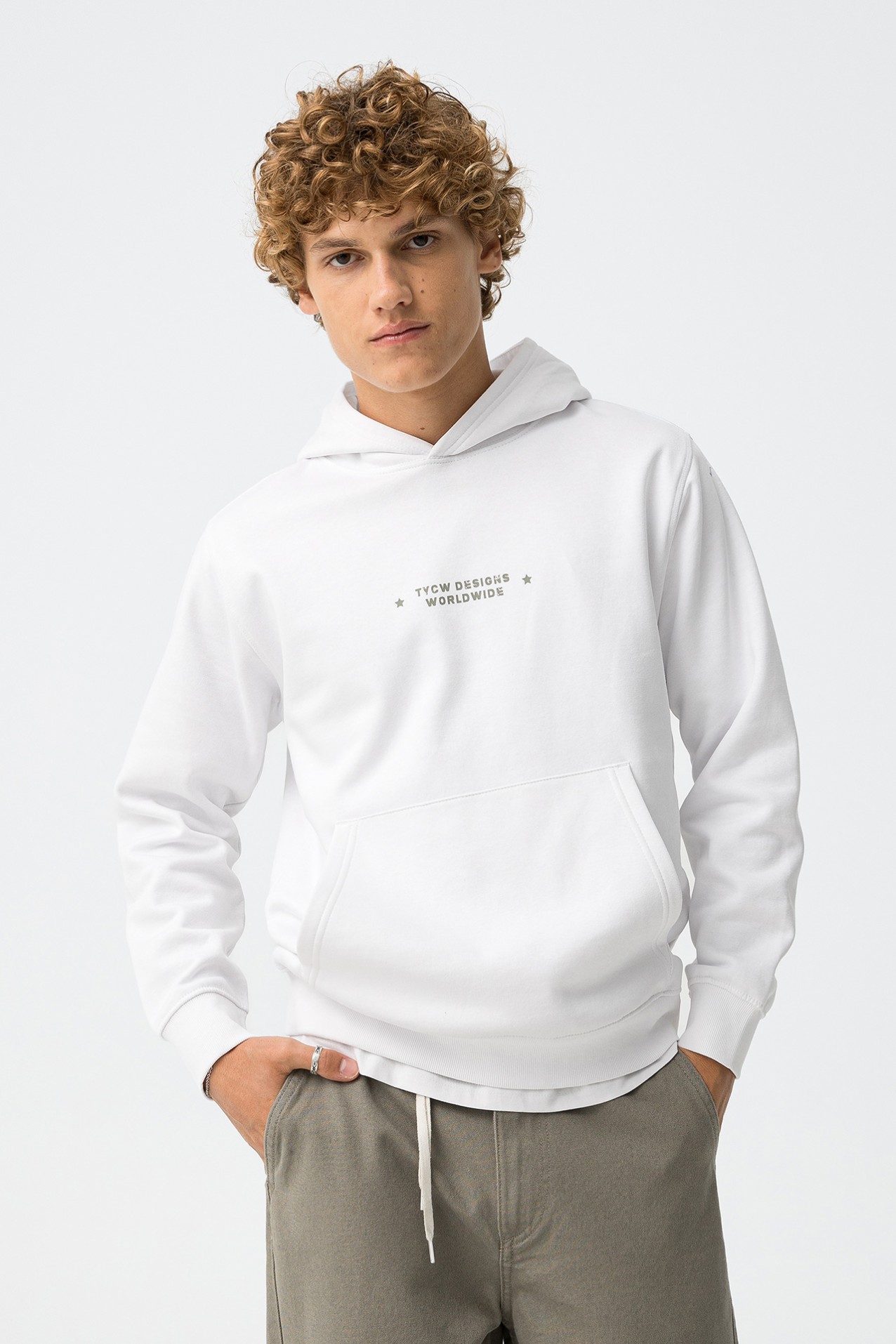 White Hoodie with Print