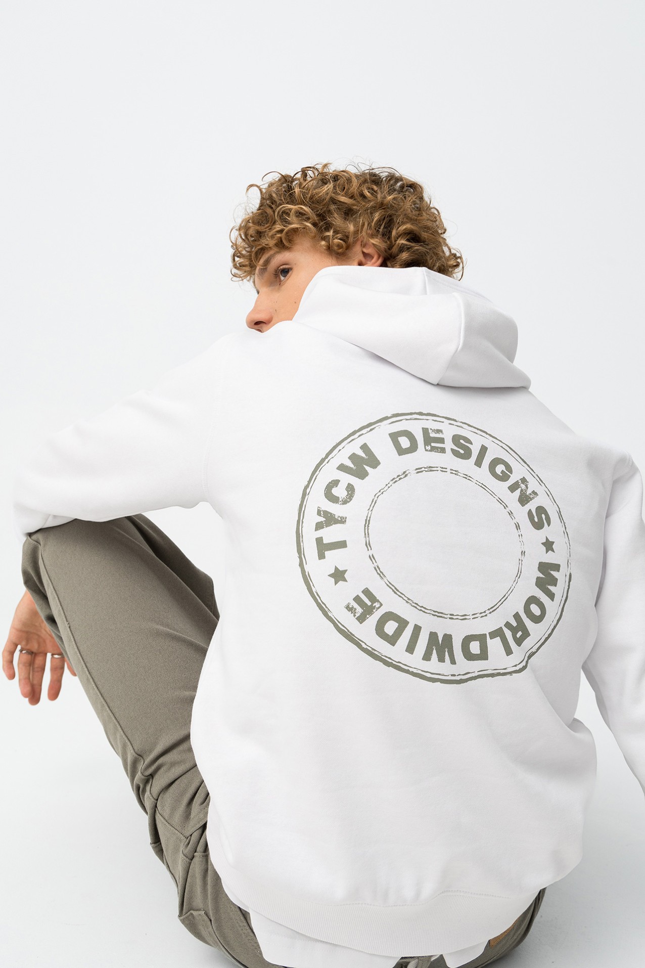 White Hoodie with Print