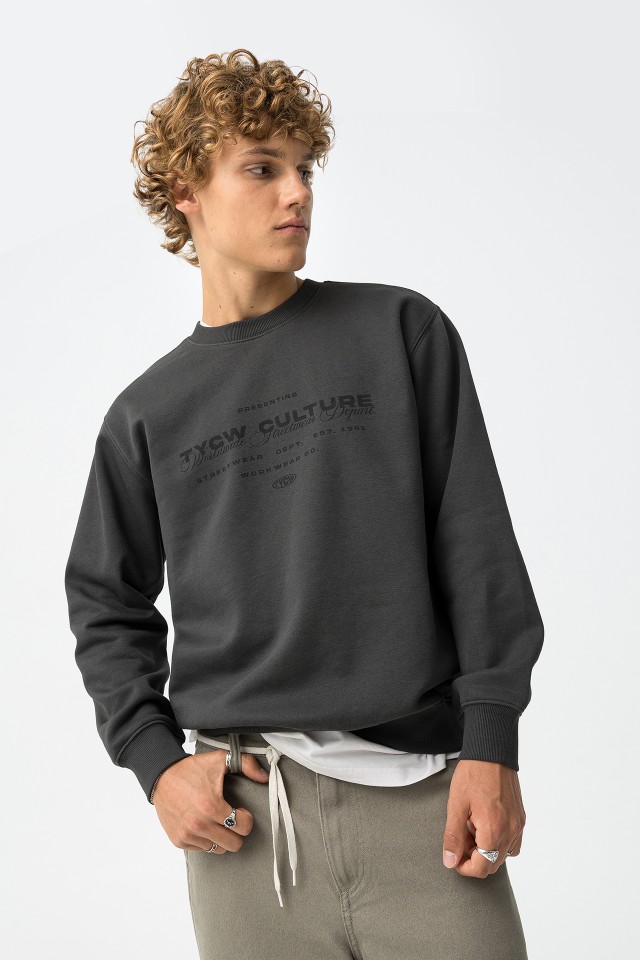 Sweatshirt Cinza Casual