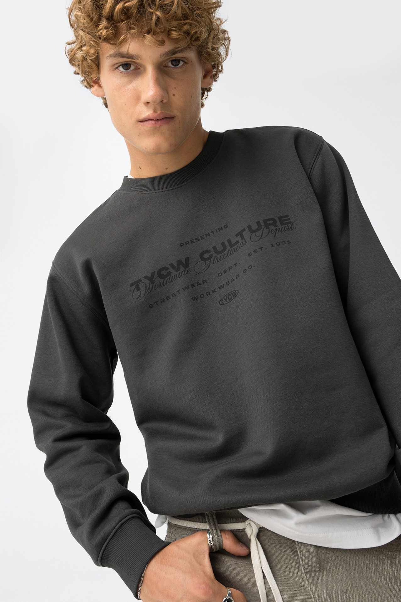 Sweatshirt Cinza Casual