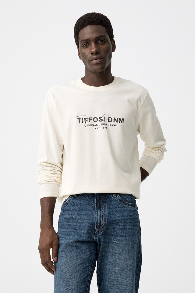 T-shirt Estampada com Manga Longa