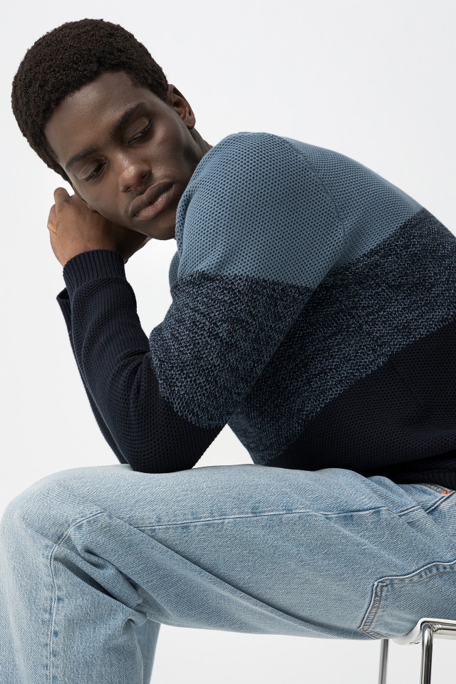 Tricolor Knit Sweater