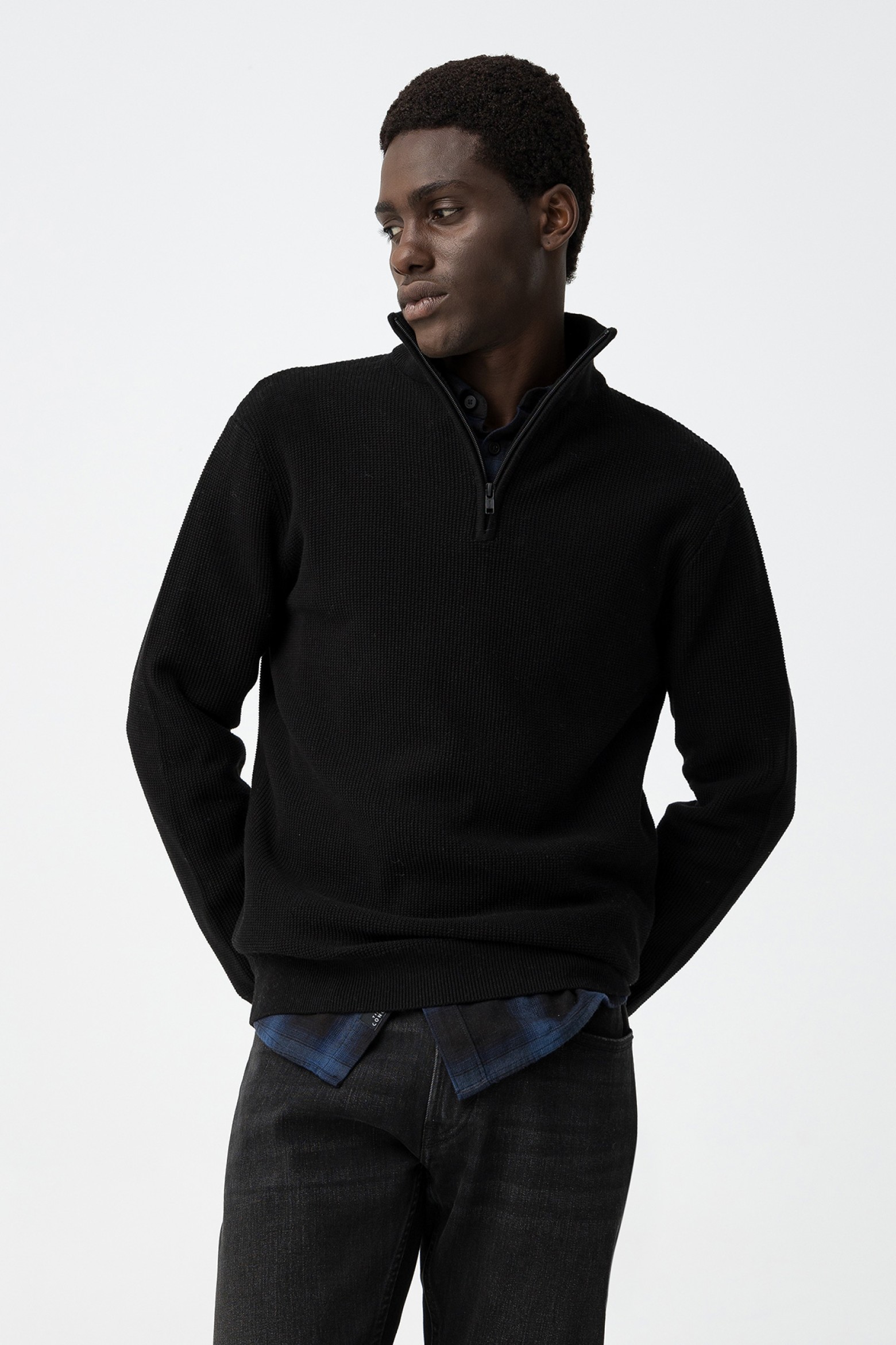 Camisola Regular com Gola Alta