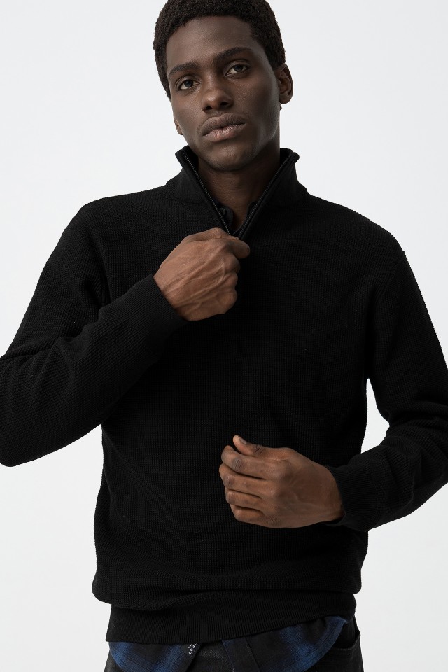 Jersey Regular Fit con Cuello Alto