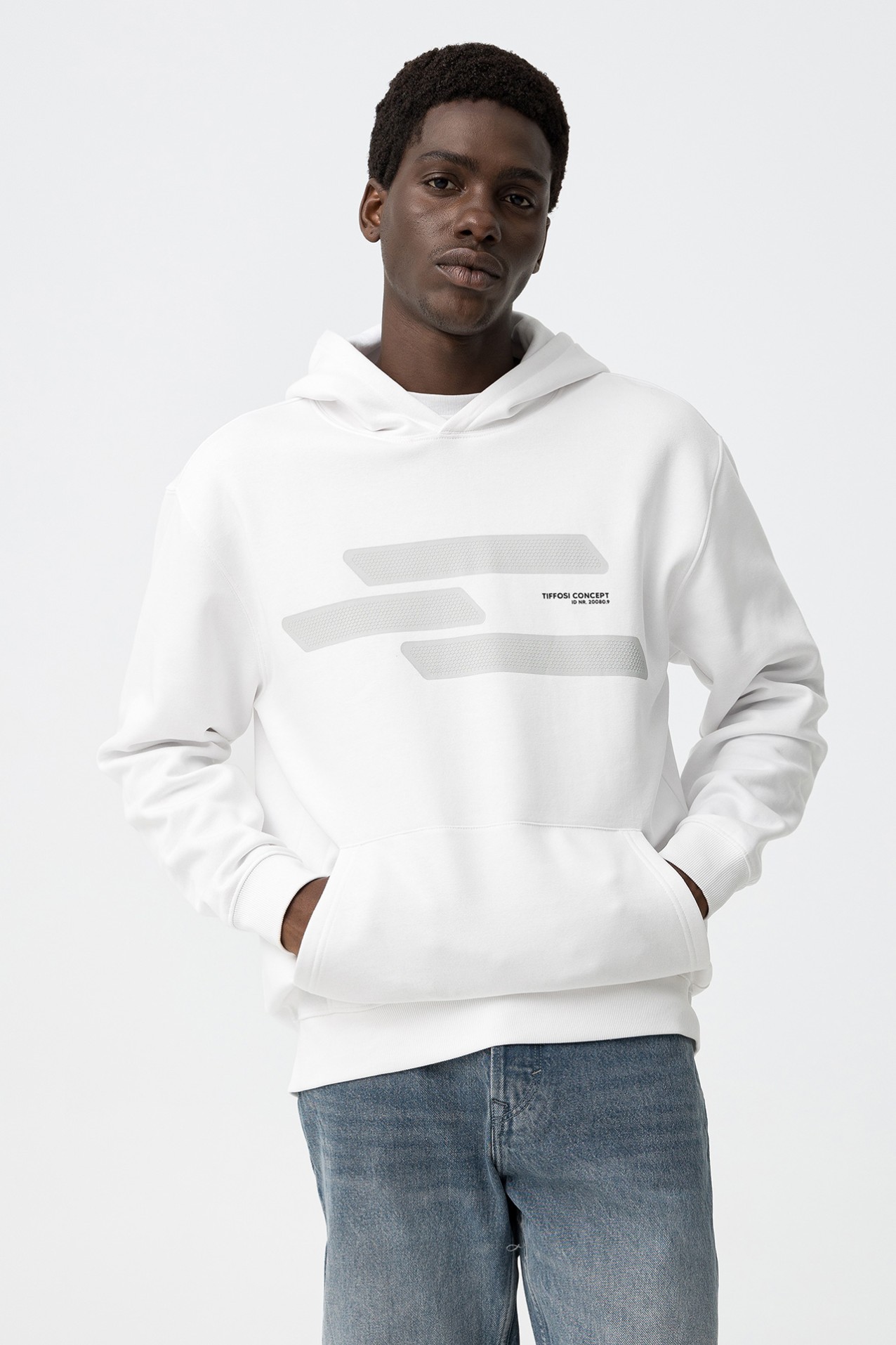 Textured Print Hoodie