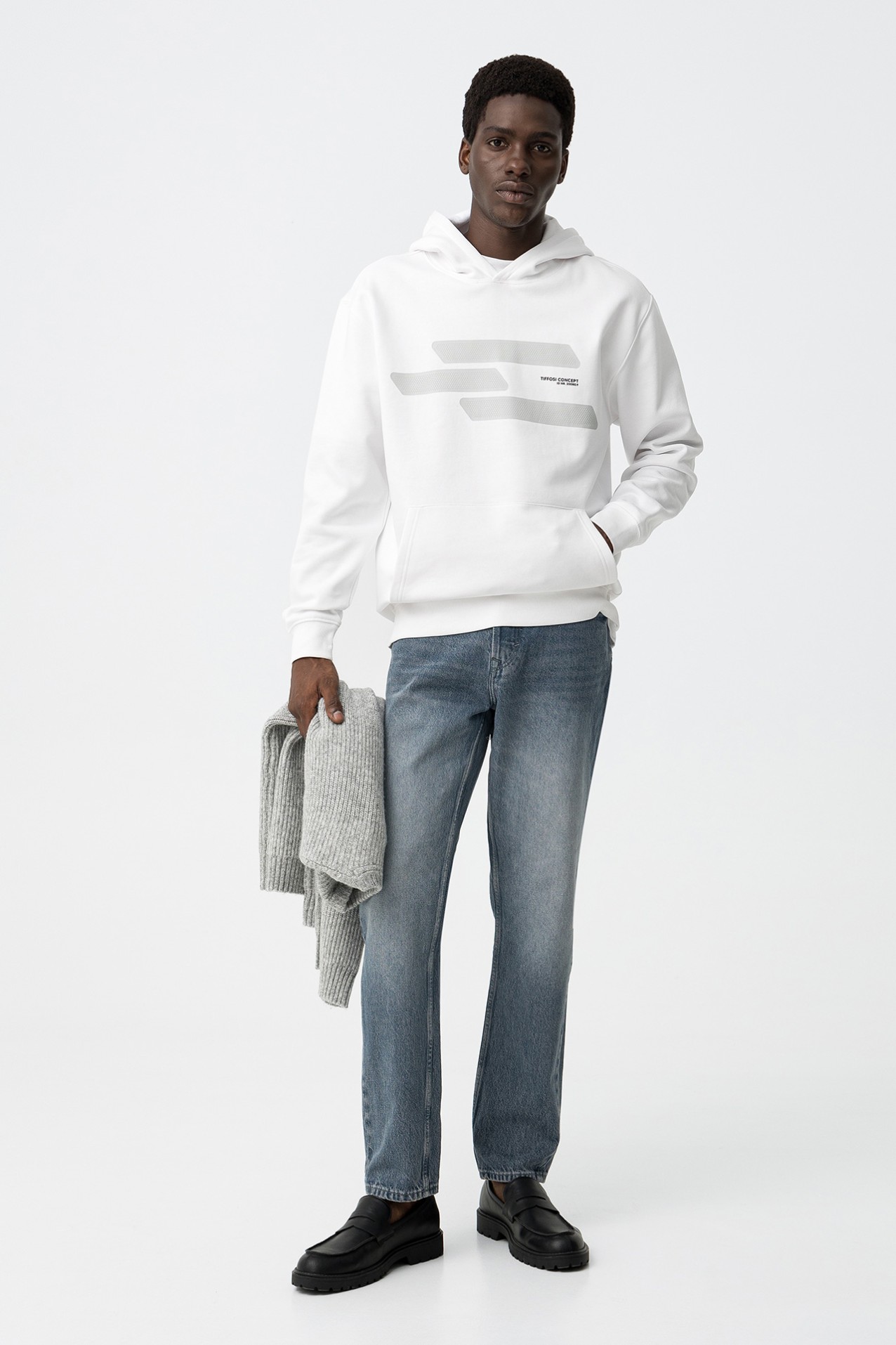 Textured Print Hoodie