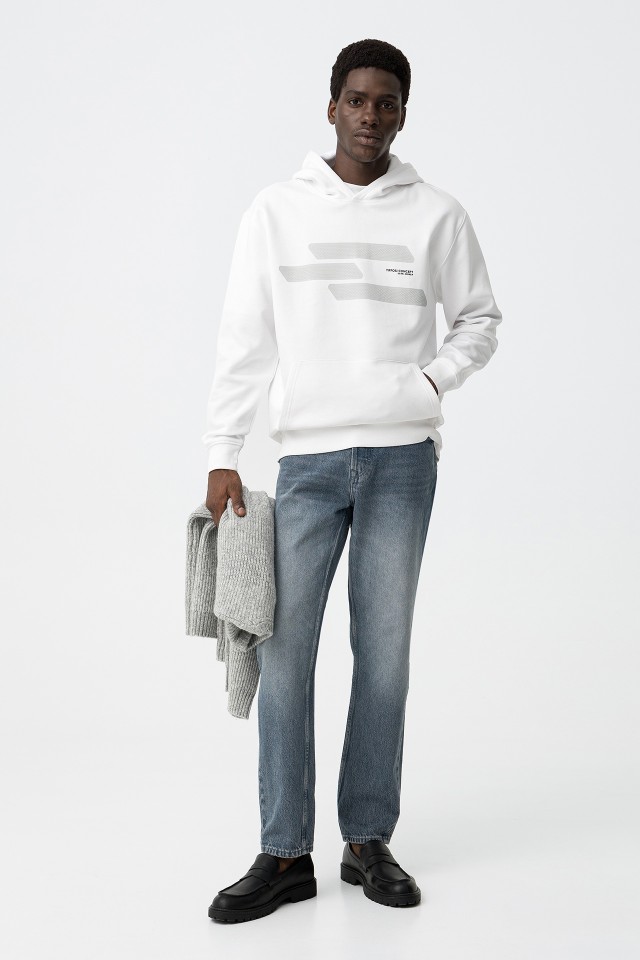 Hoodie com Estampado Texturizado