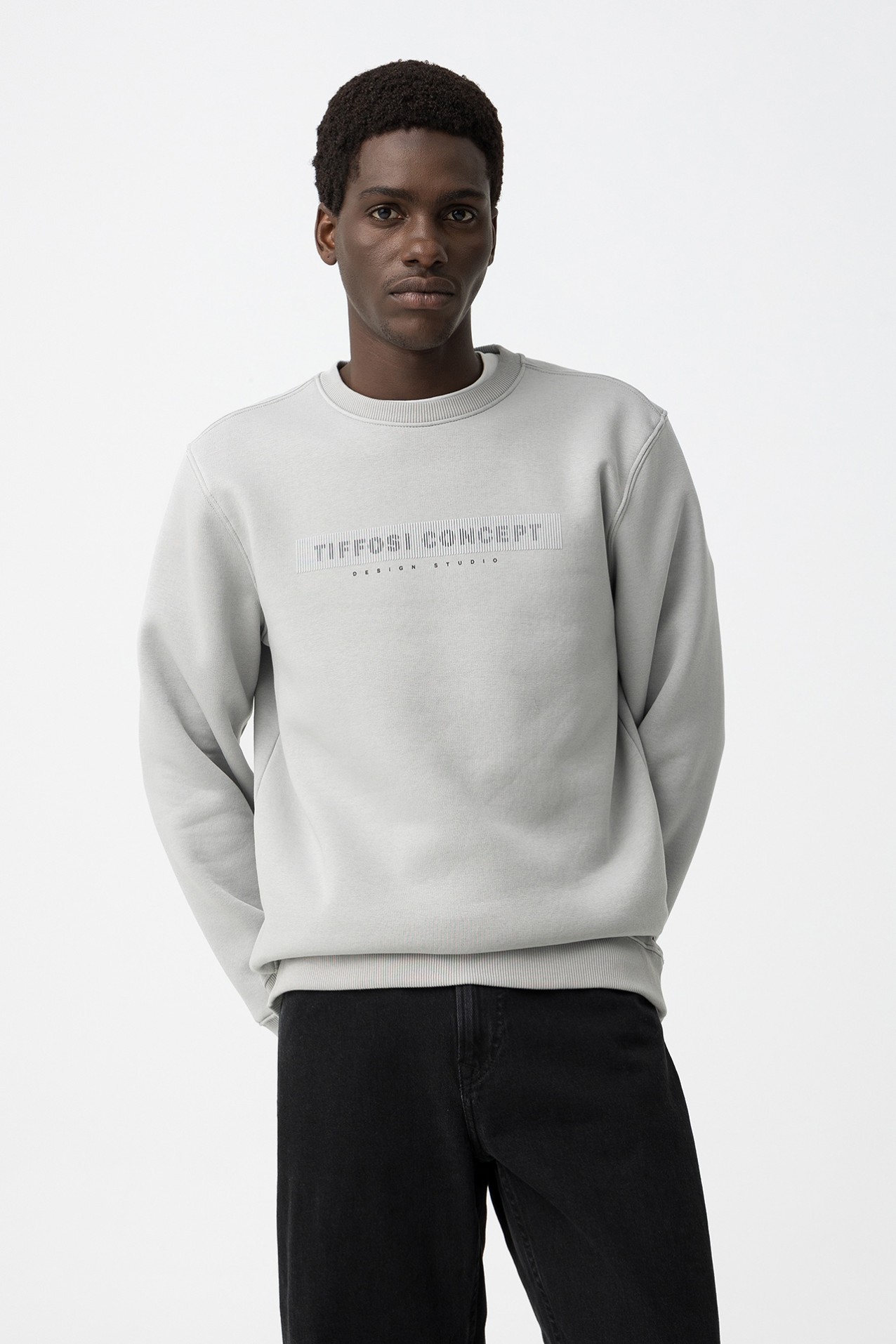 Grey Sweatshirt with Text