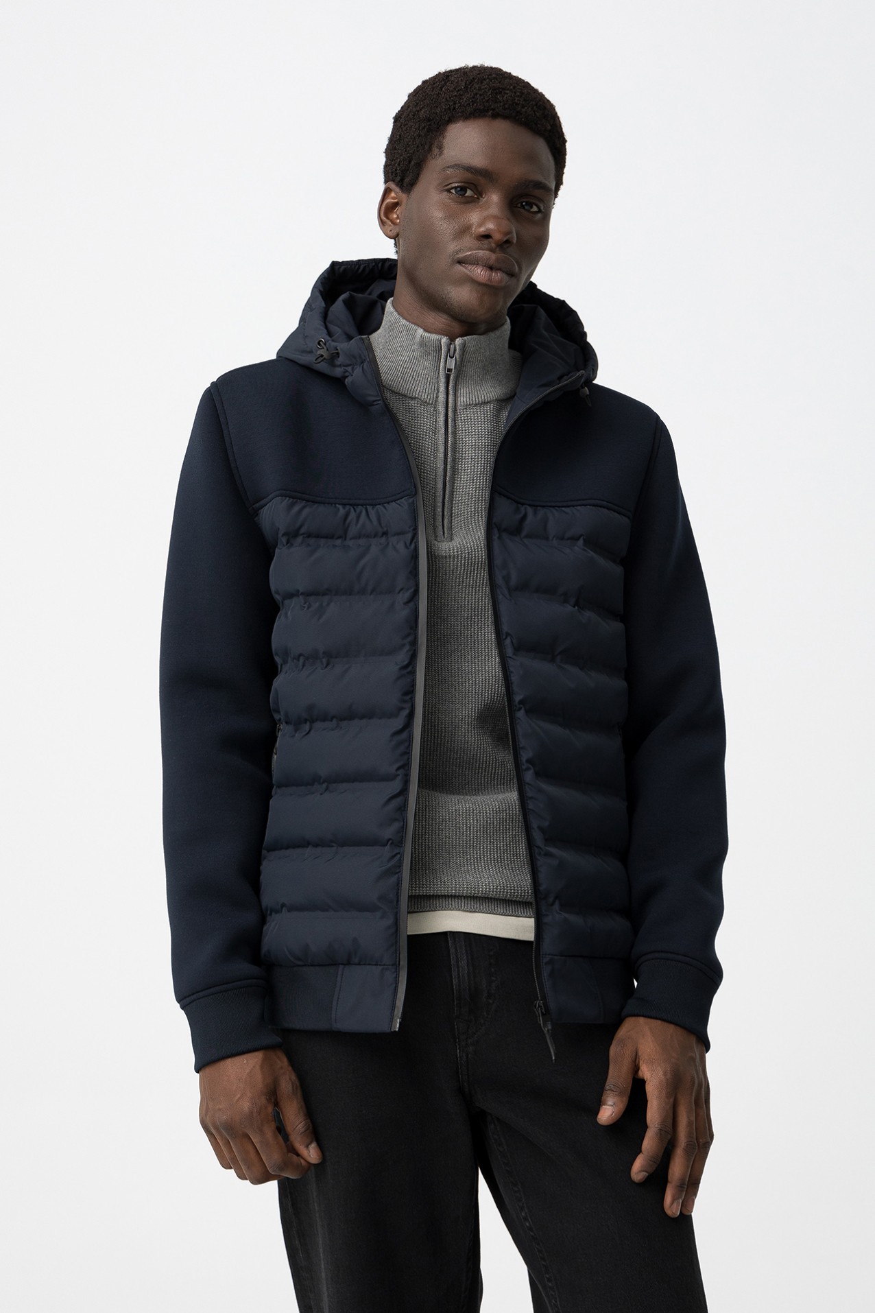 Dark Blue Hooded Jacket
