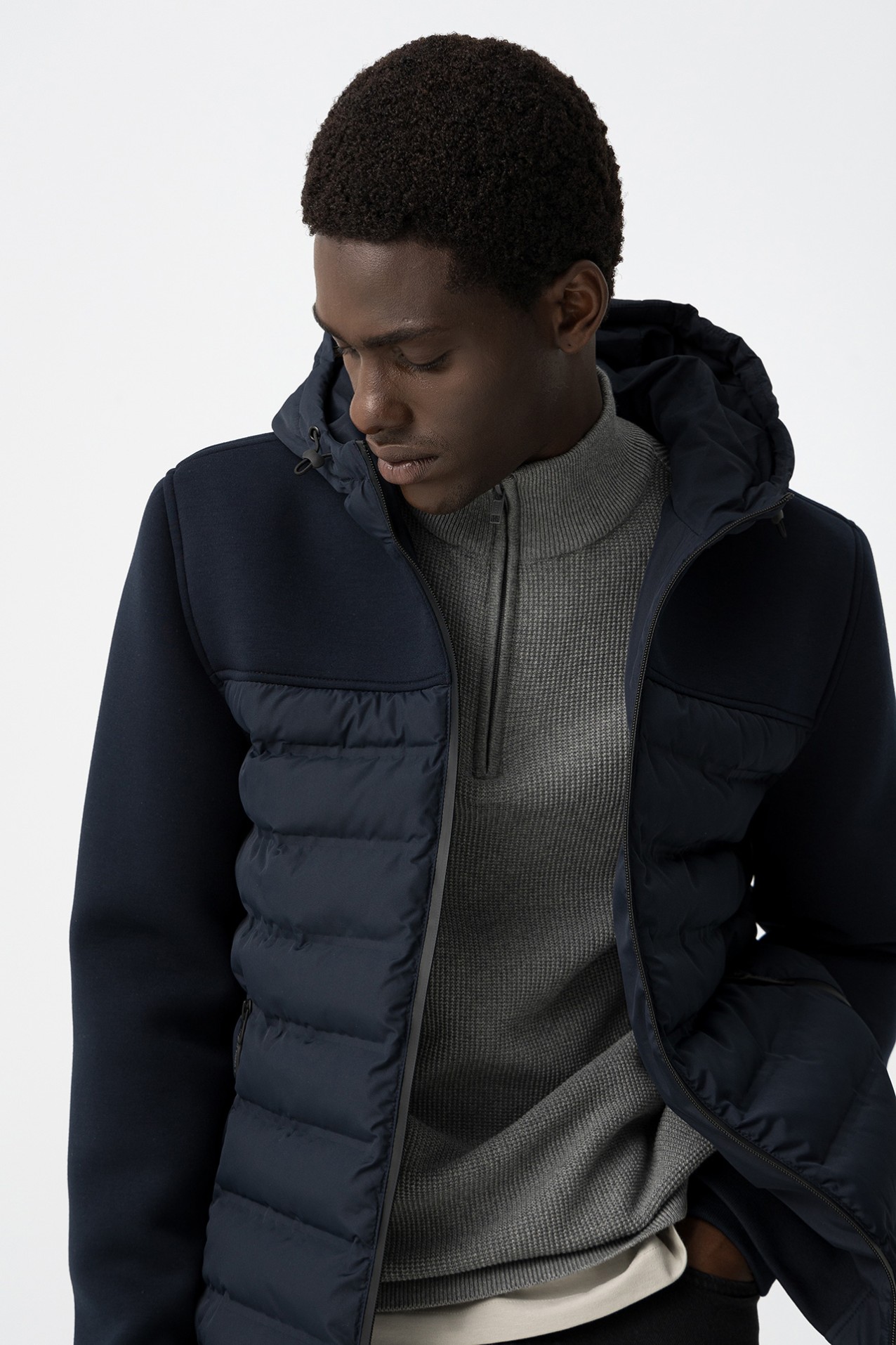 Dark Blue Hooded Jacket