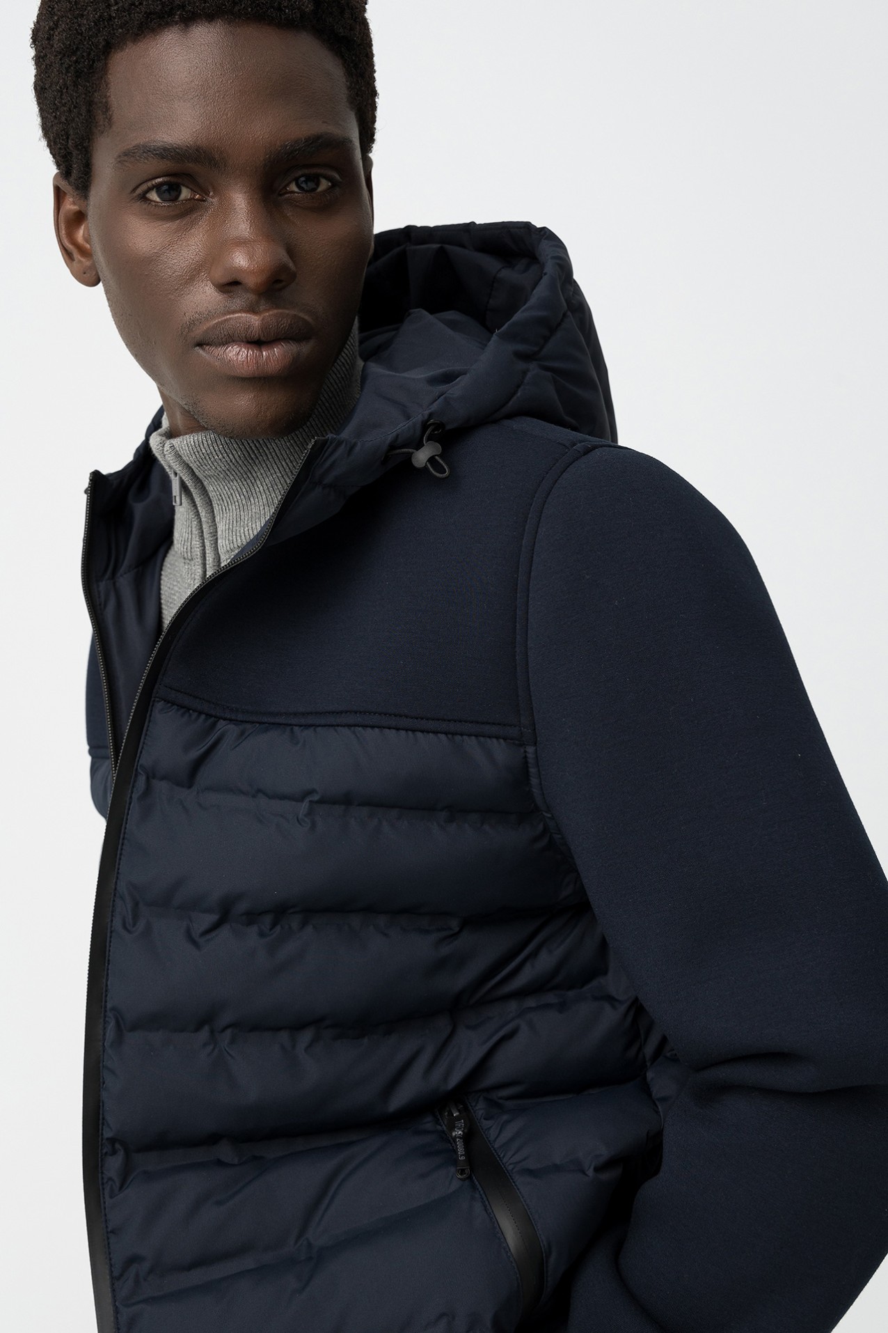 Dark Blue Hooded Jacket