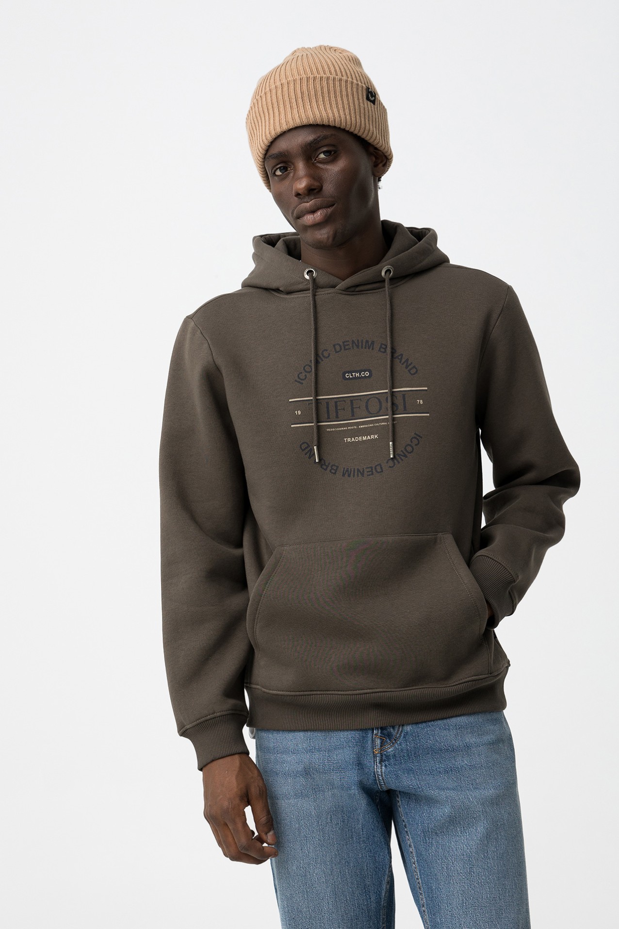 Hoodie Castanho Casual