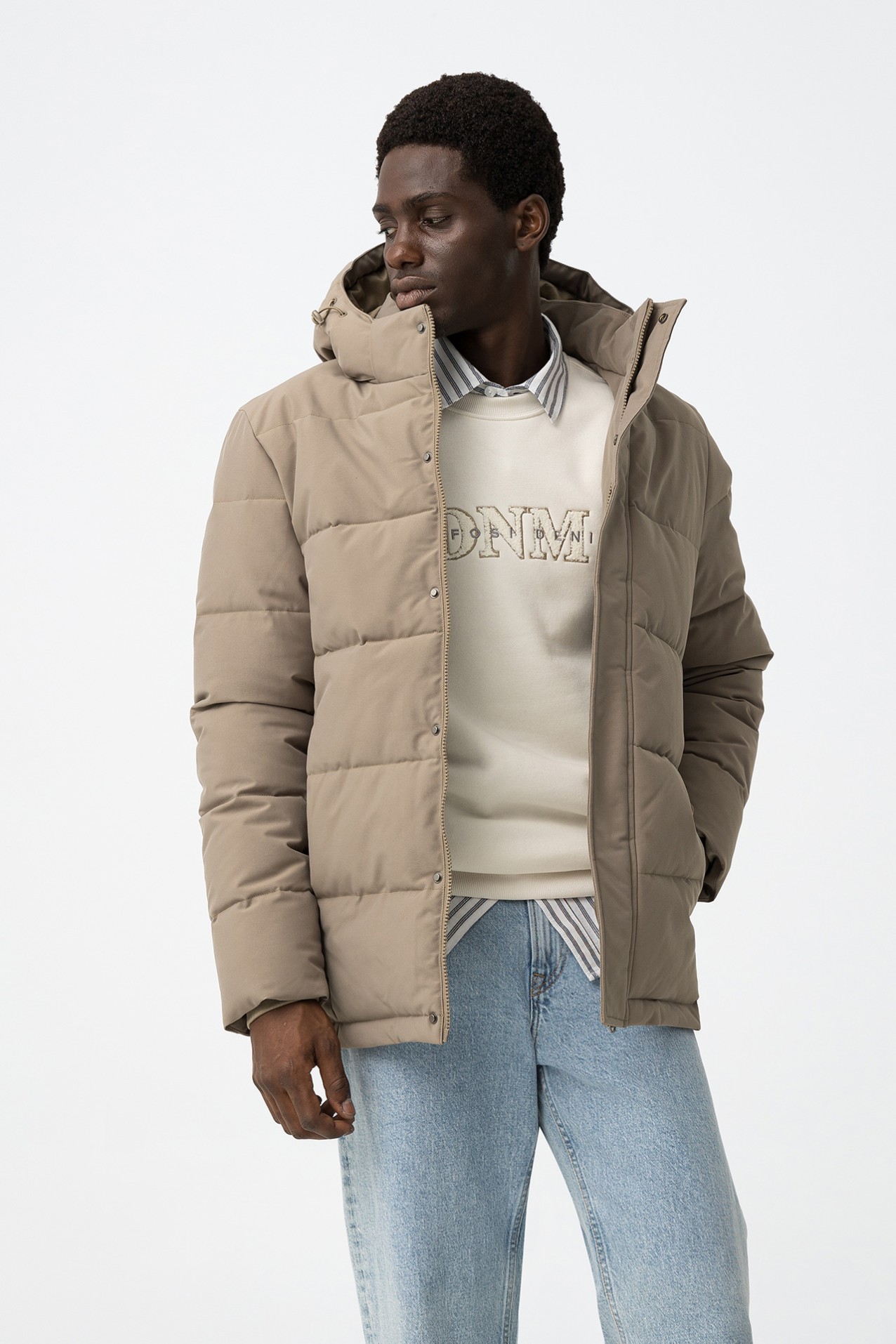 Chaqueta acolchada beige