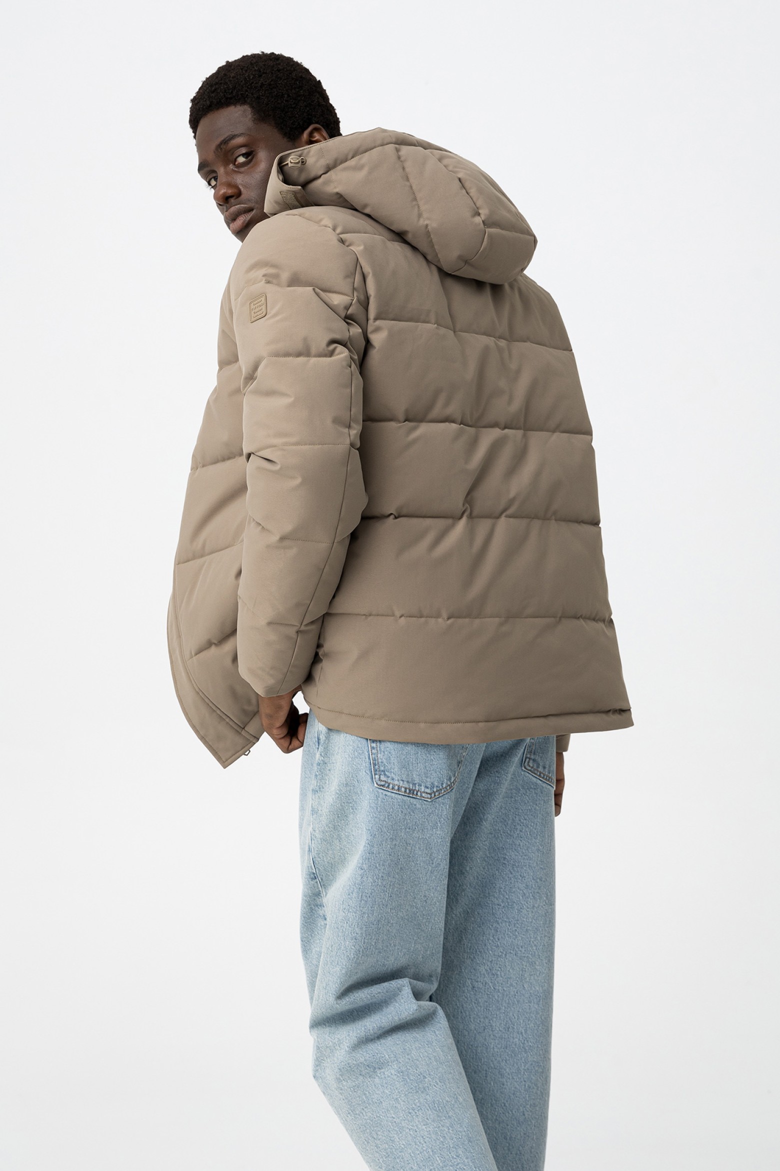 Chaqueta acolchada beige