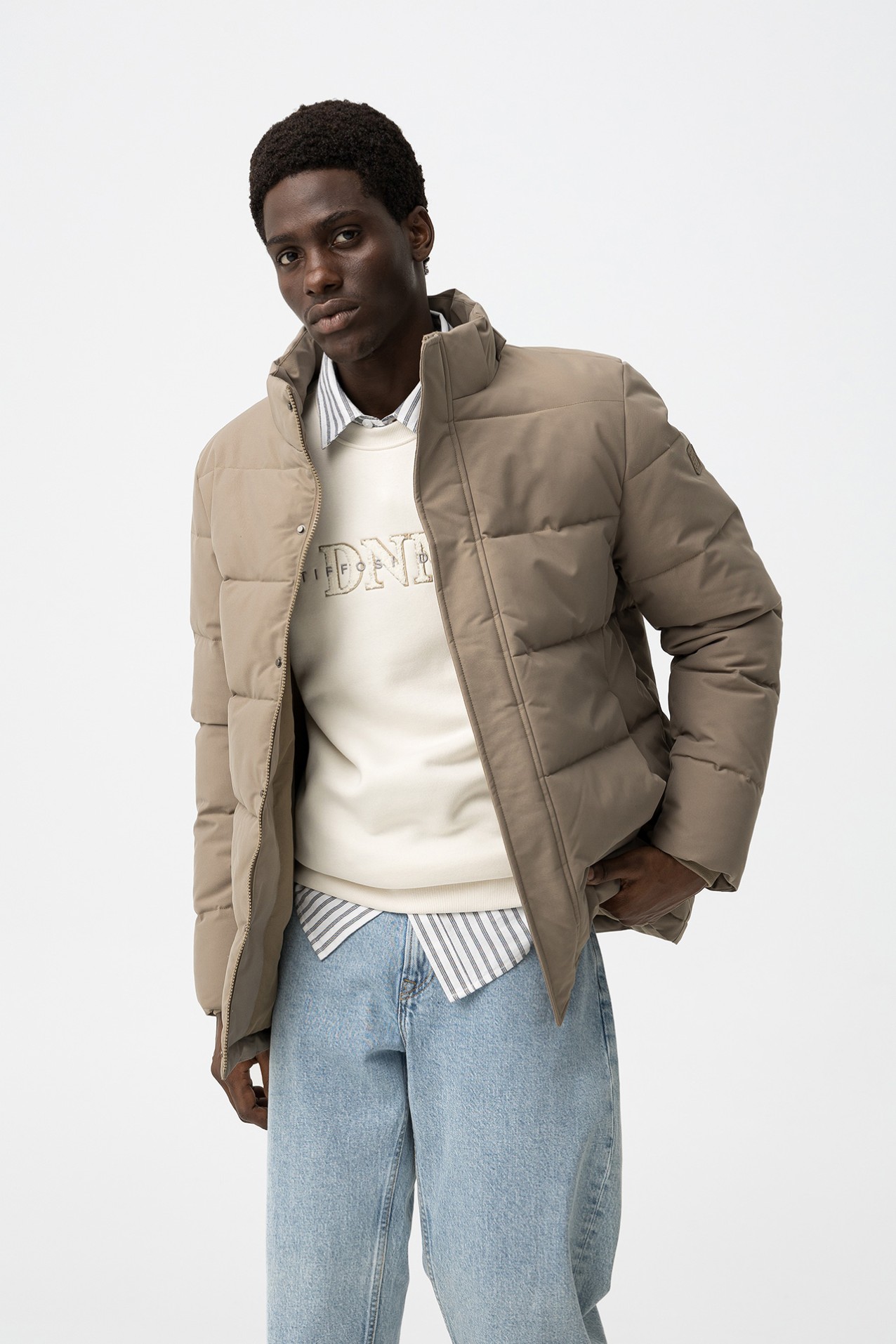 Chaqueta acolchada beige