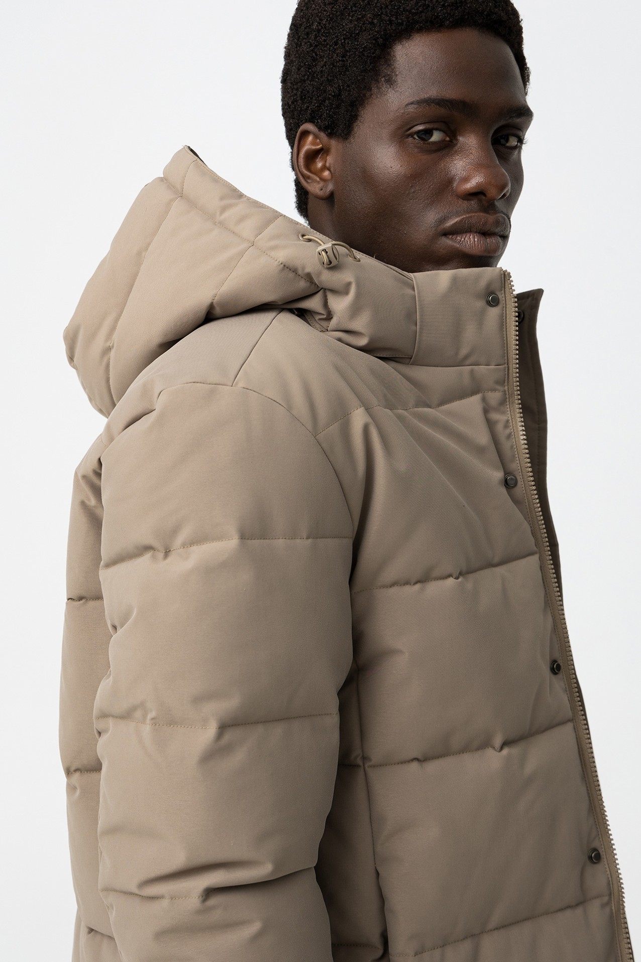 Chaqueta acolchada beige