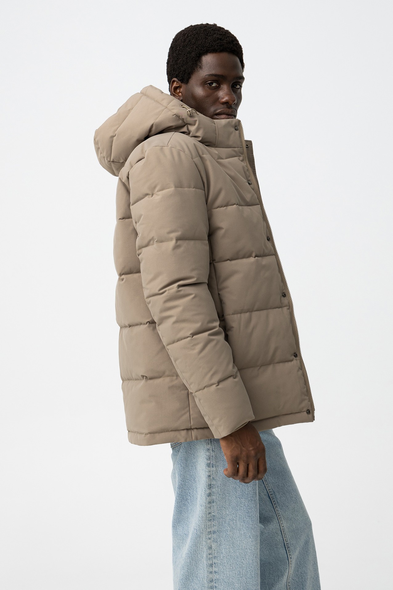 Chaqueta acolchada beige