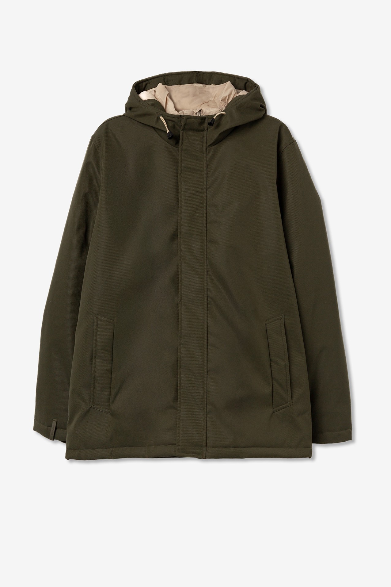Abrigo verde con capucha